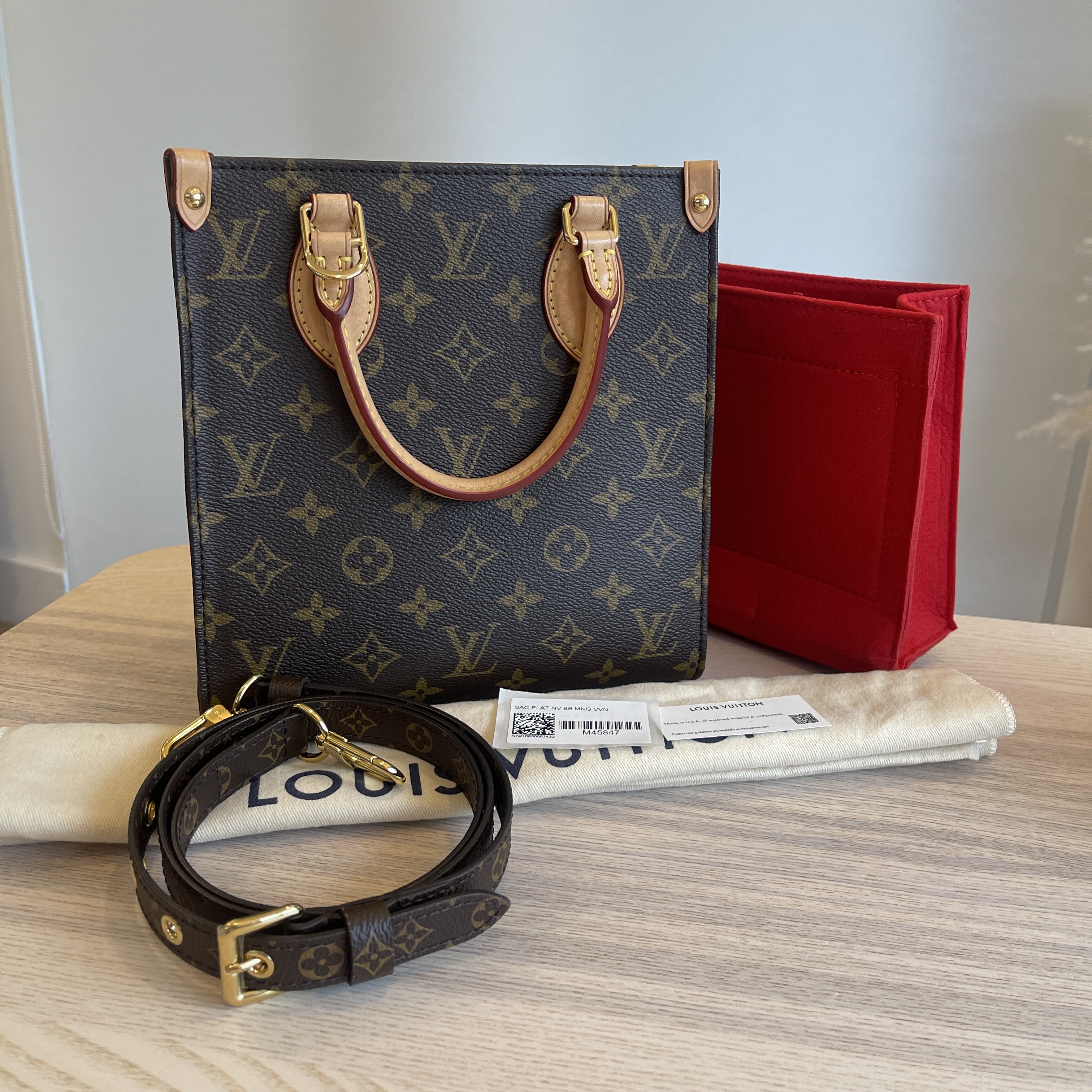 Shop Louis Vuitton MONOGRAM Sac Plat Bb (M45847) by ms.Paris