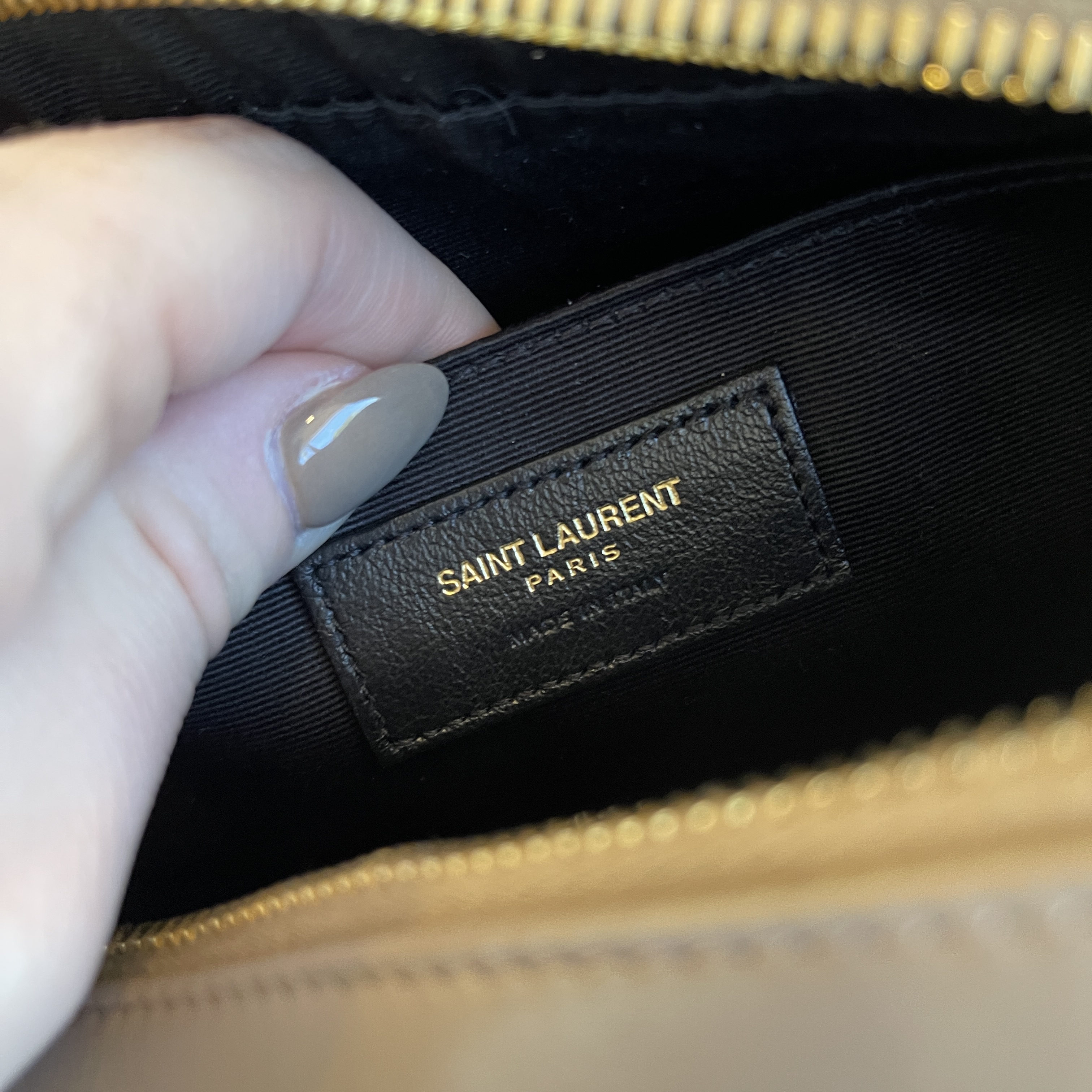 Saint Laurent Calfskin Matelasse Monogram Lou Camera Bag Blush/Taupe Gold  Hardware