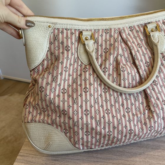 Louis Vuitton Croisette Marina Mini Lin Bag White and Pink Canvas For Sale  at 1stDibs