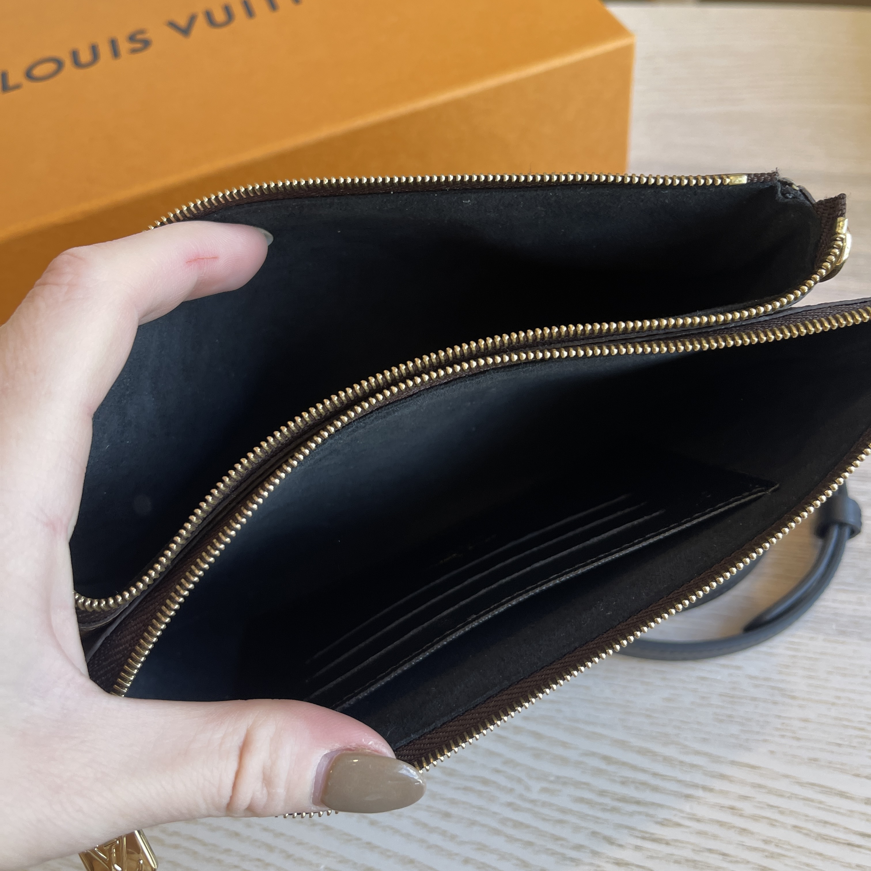 Louis Vuitton Double Zip Clutch, Clear, One Size