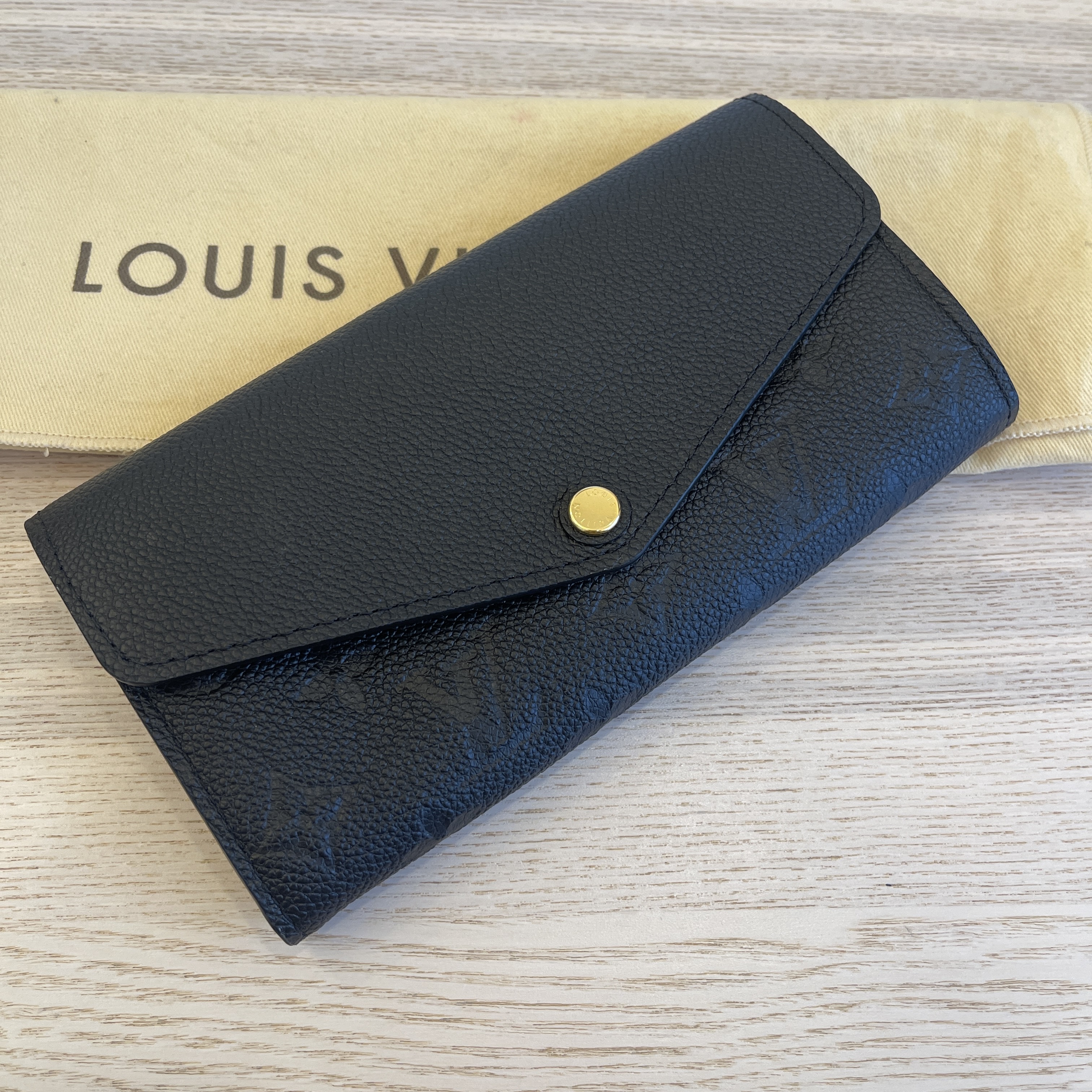 Louis Vuitton Maroon Monogram Empreinte Leather Sarah Wallet