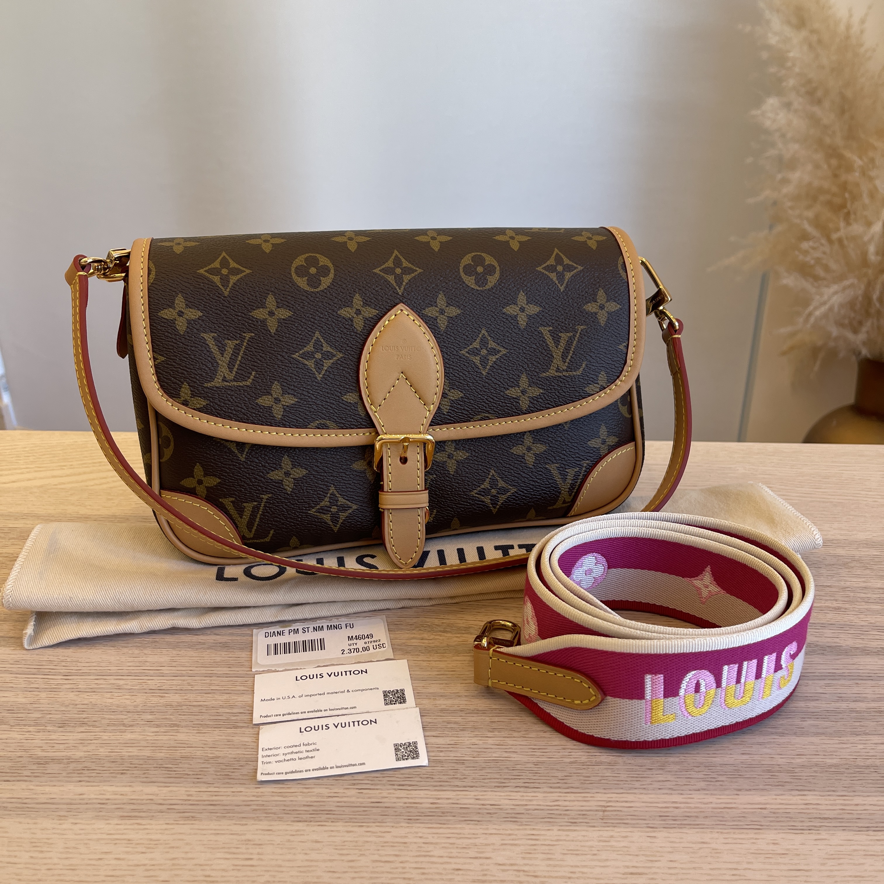 Louis Vuitton, Bags, Louis Vuitton Diane Nm Handbag Monogram Canvas Brown