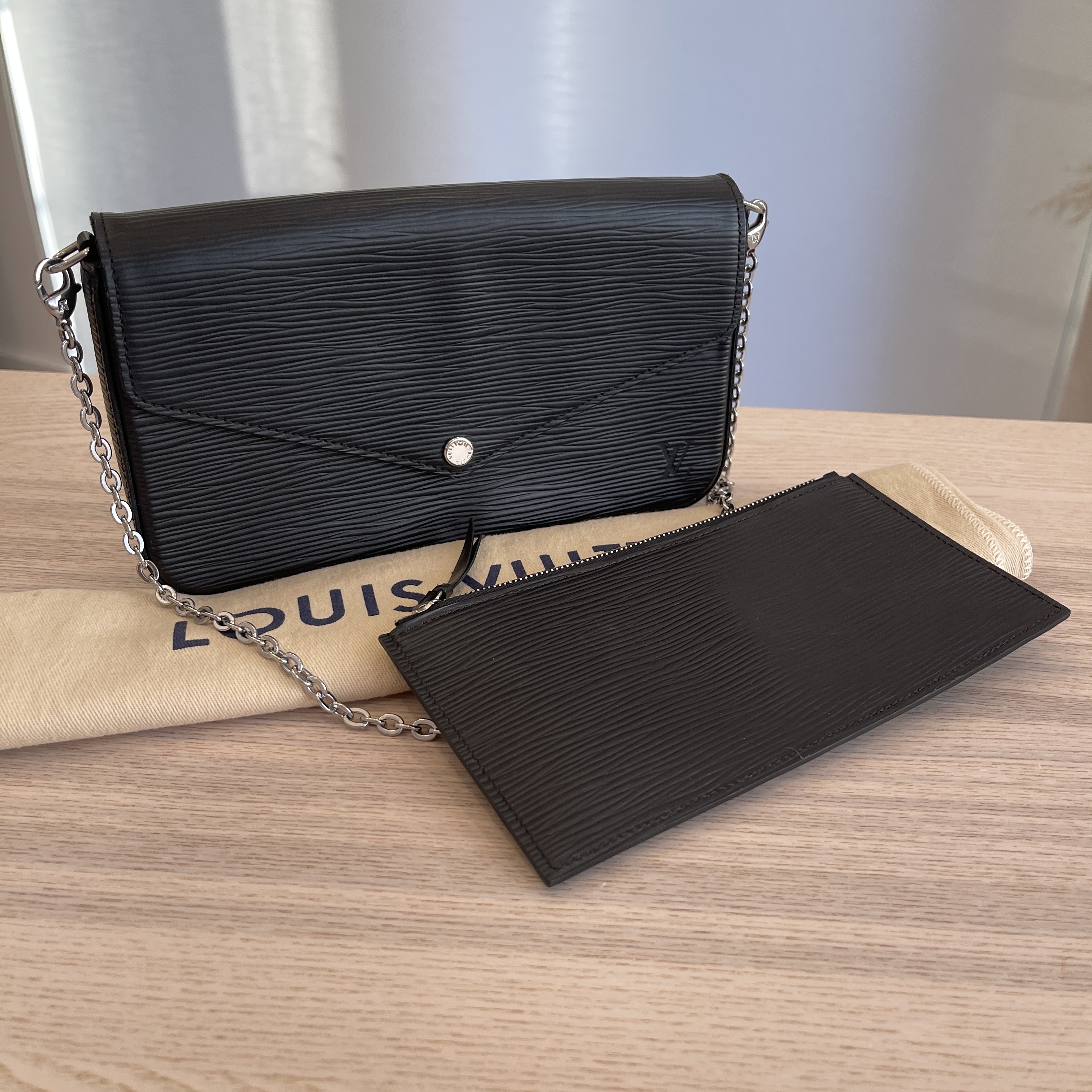 Louis Vuitton, Bags, Louis Vuitton Epi Felicie Pochette Black Bag