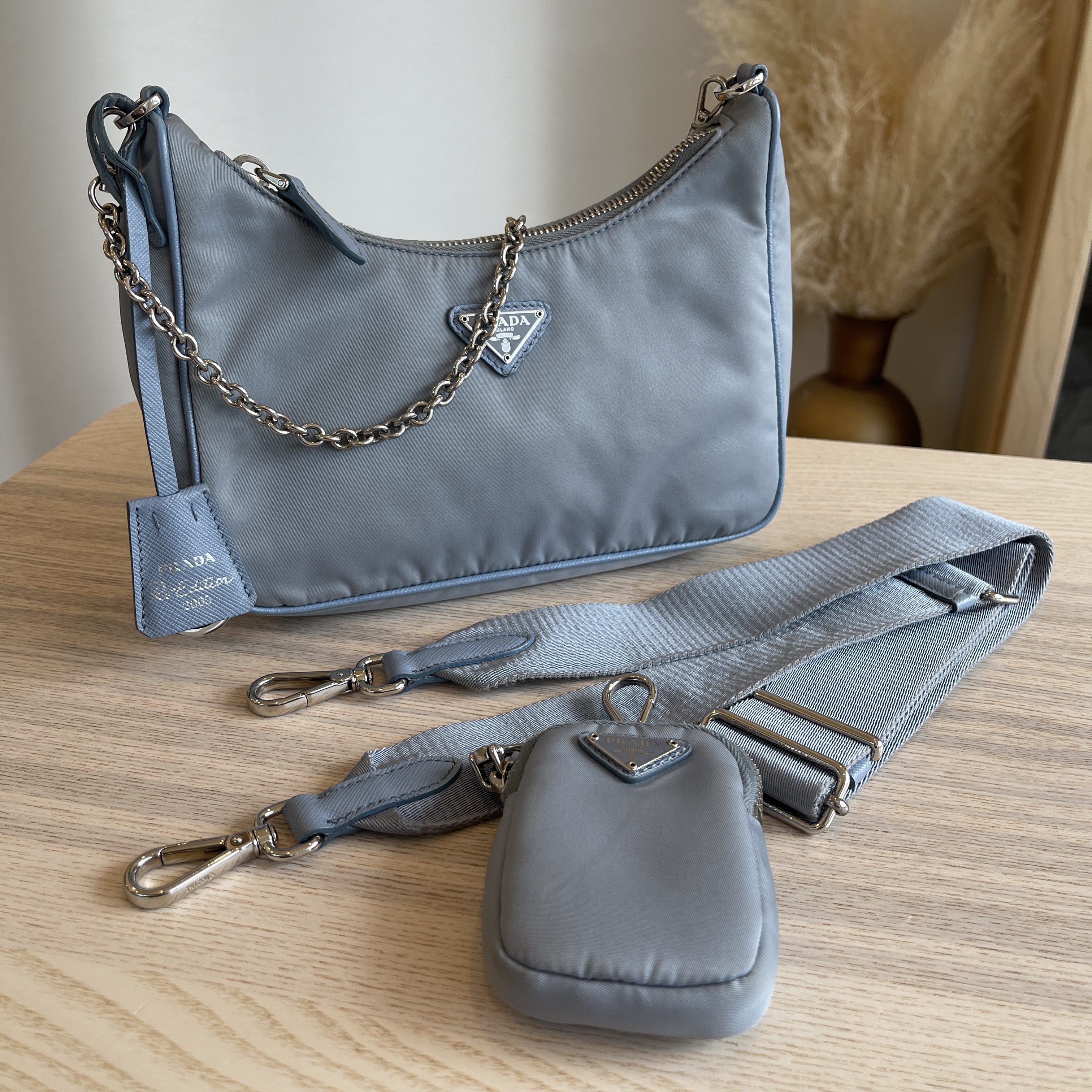 Prada Nylon Re-Edition 2005 Shoulder Bag Blue