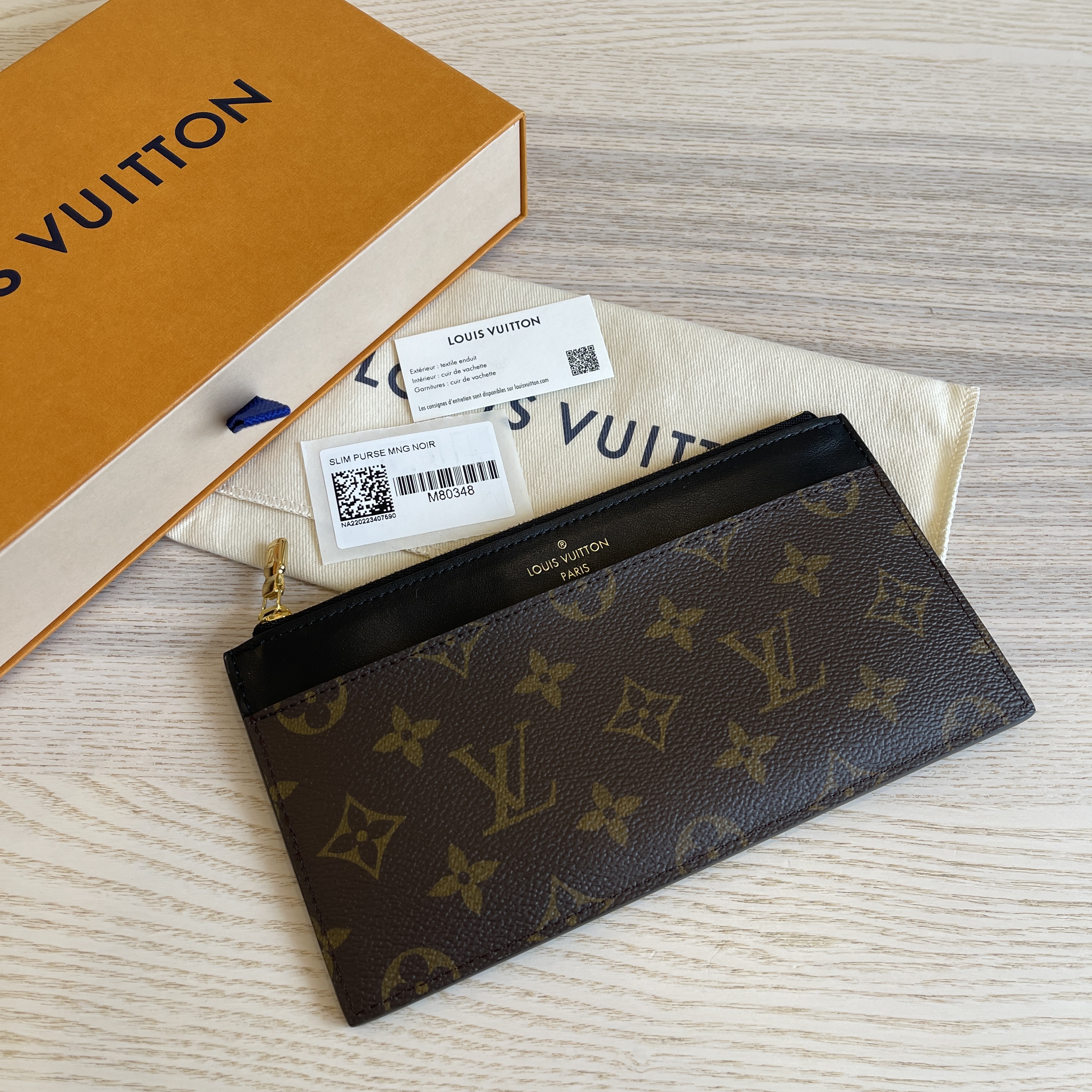 Louis Vuitton Monogram Slim Purse Black