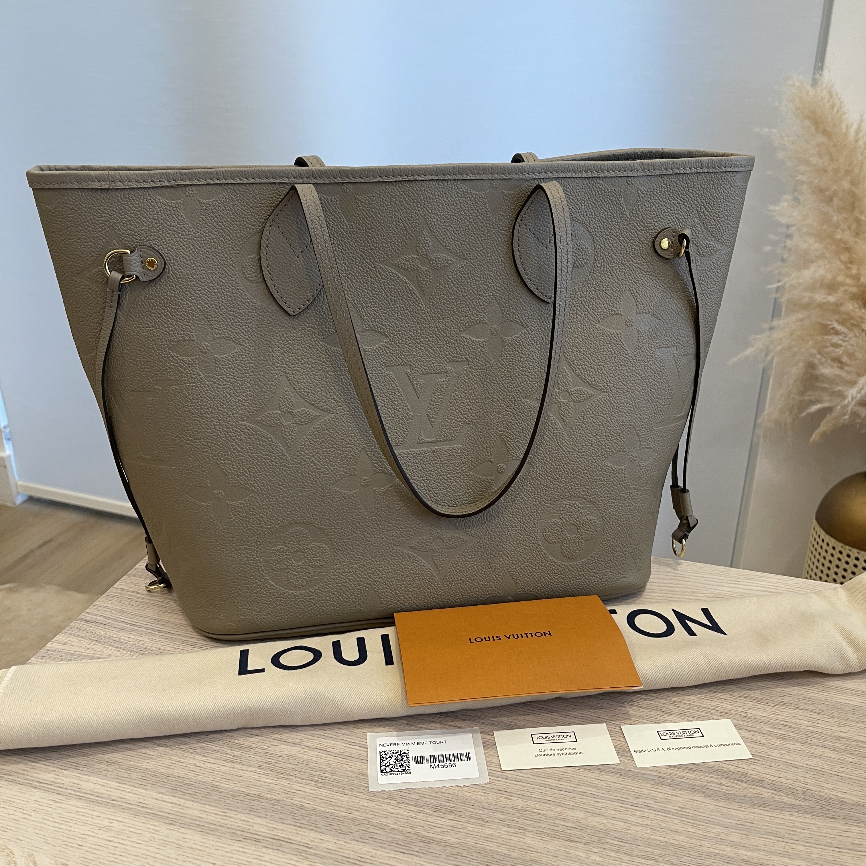 Louis Vuitton, Bags, Sold Empreinte Neverfull Mm Turtledove