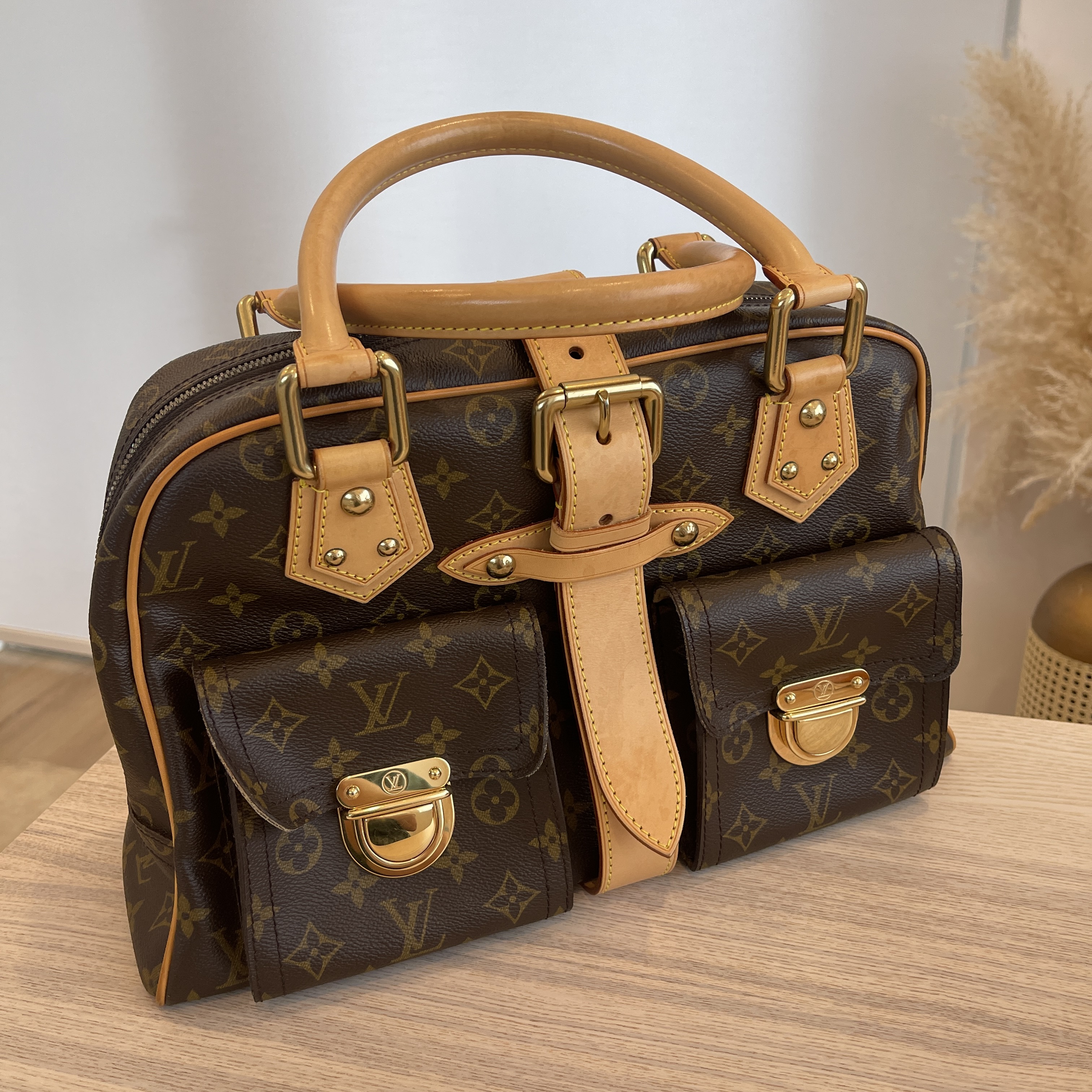 LOUIS VUITTON Monogram Manhattan GM Satchel Bag