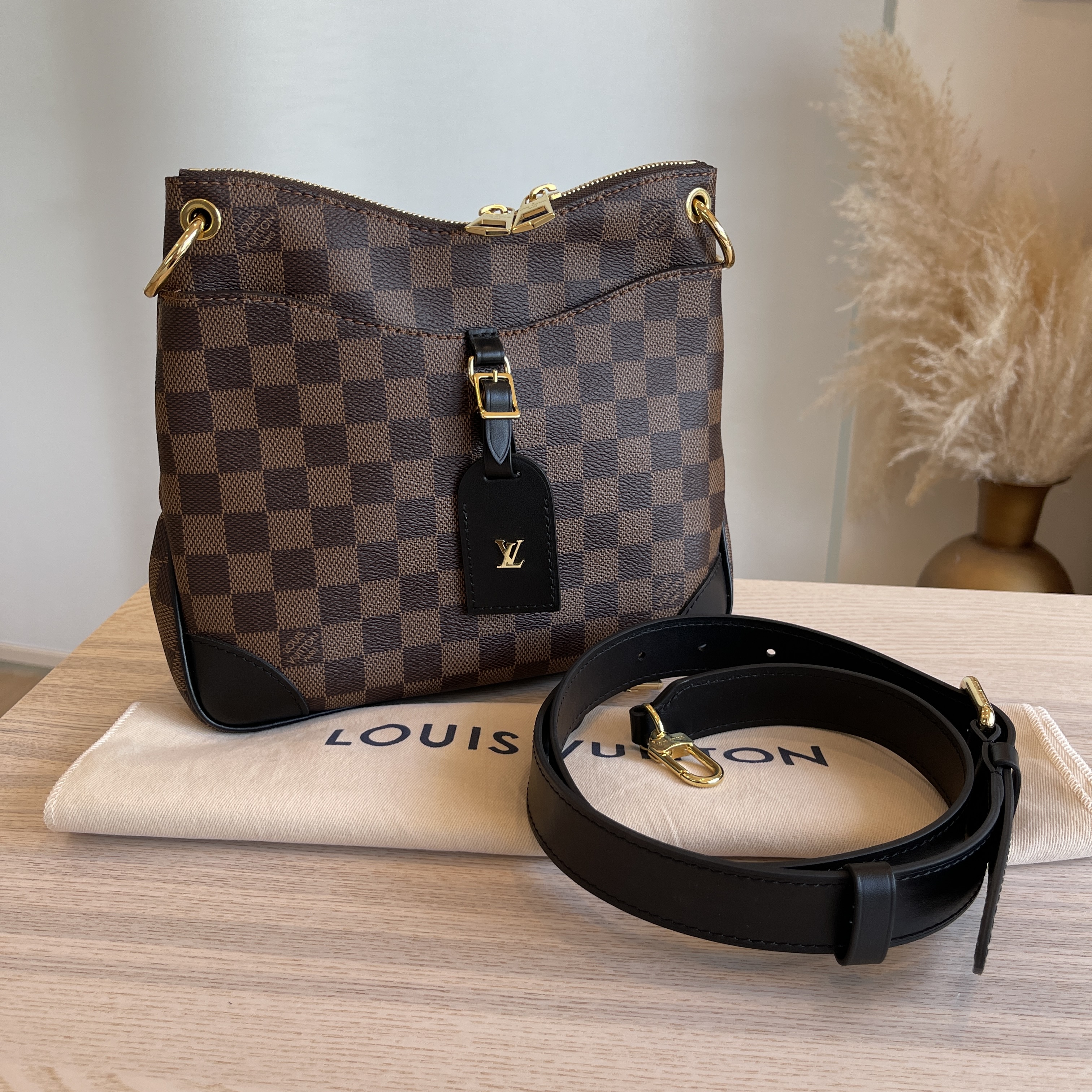 Louis Vuitton, Bags, Newauthentic Louis Vuitton Damier Ebene Odeon Tote Pm  Crossbody Purse