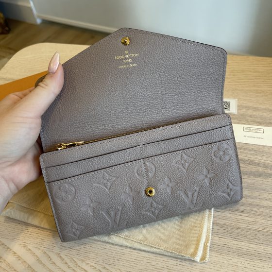 Louis Vuitton Monogram Empreinte Sarah Wallet Mastic