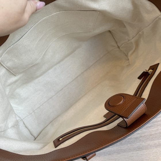 Gucci New Denim GG Monogram Medium Ophidia Shopping Tote Blue Tea Cuir