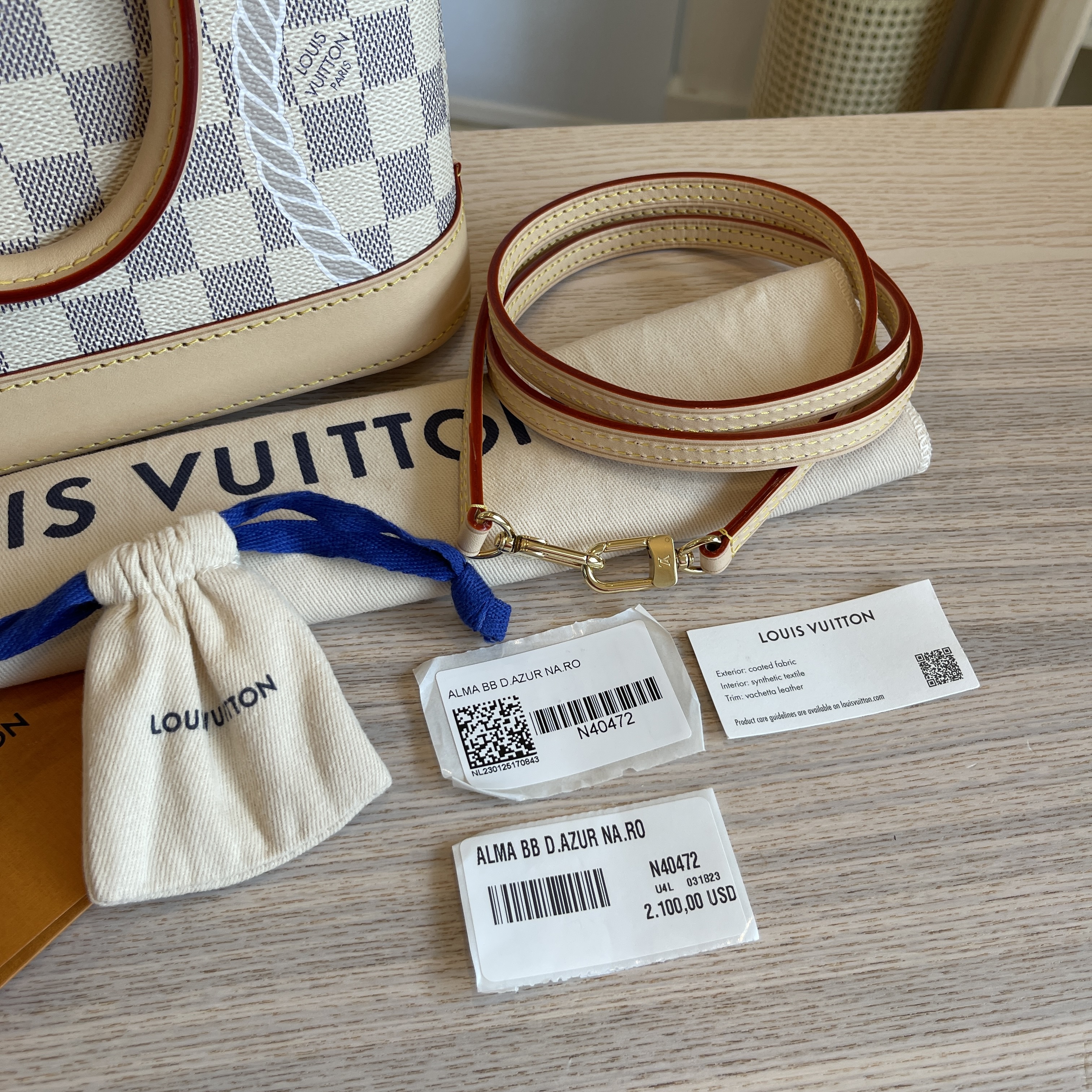 Louis Vuitton Limited Edition Nautical Damier Azur Alma BB