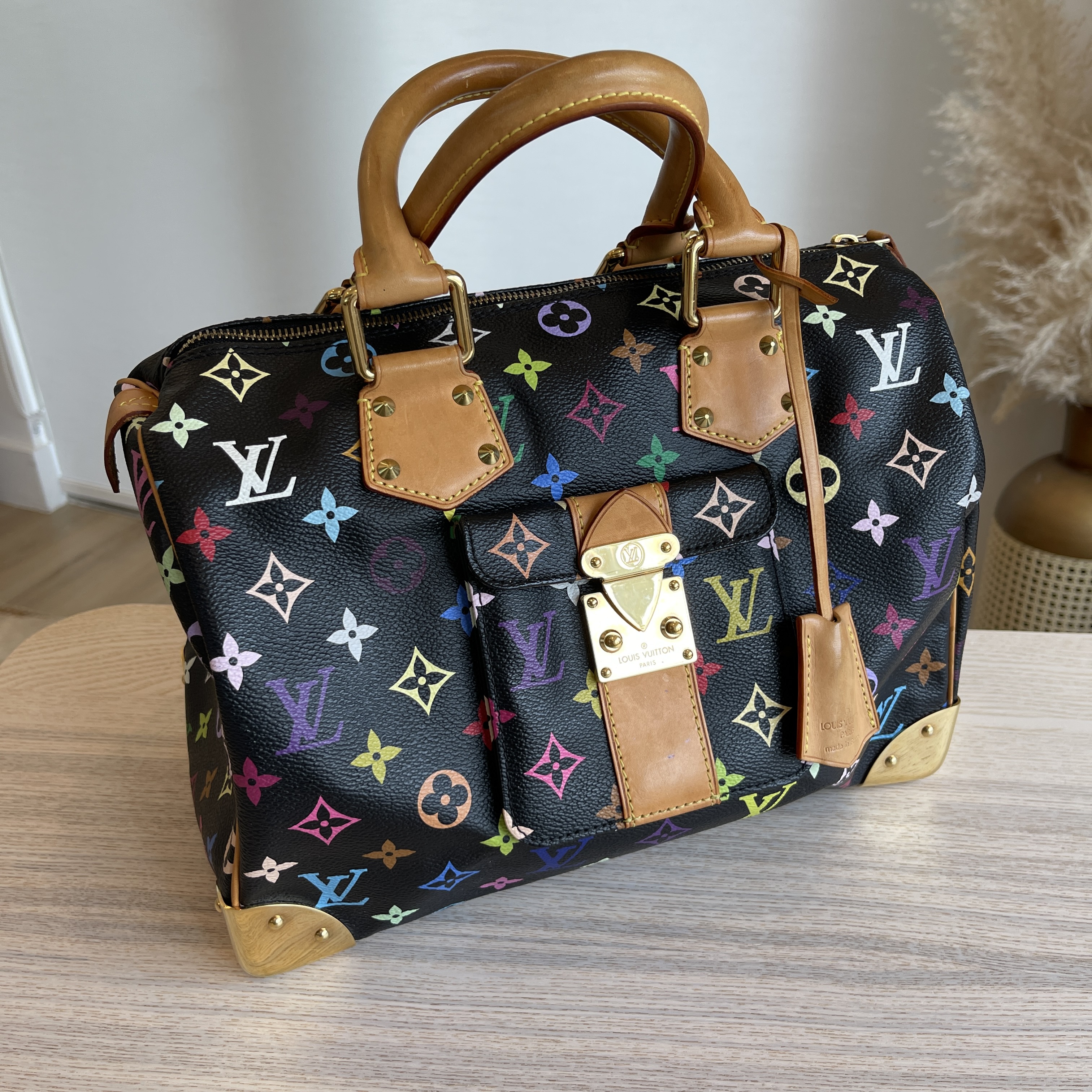 Louis Vuitton Black Multicolore Speedy 30 Bag – Bagaholic