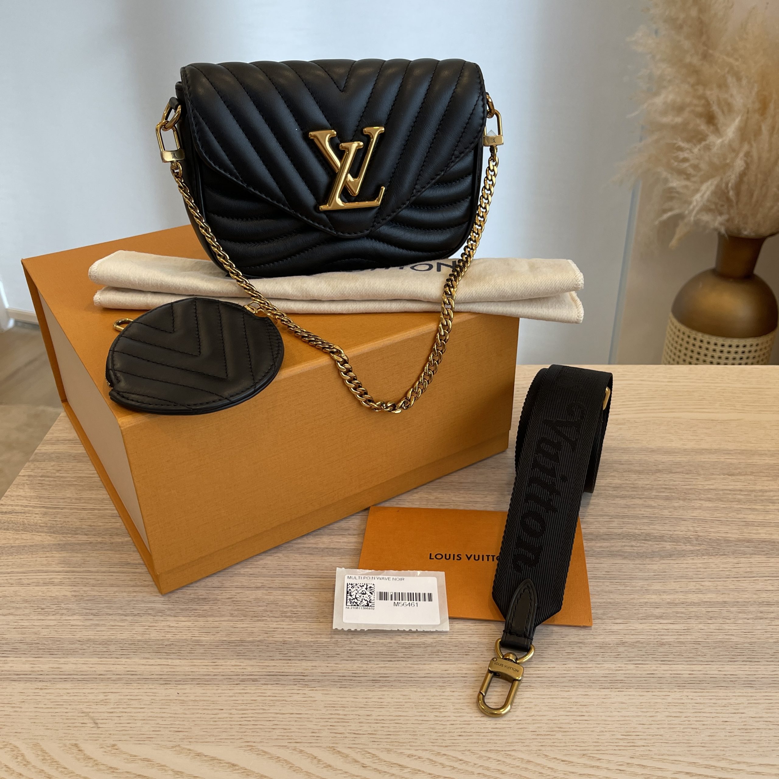 Louis Vuitton Calfskin New Wave Multi Pochette Black