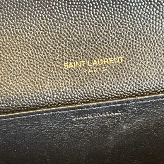 Saint Laurent Grain De Poudre Uptown Chain Wallet Black