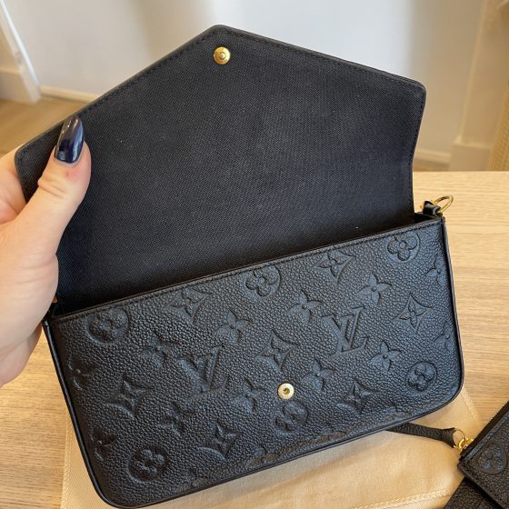 Louis Vuitton Empreinte Pochette Felicie Chain Wallet Noir