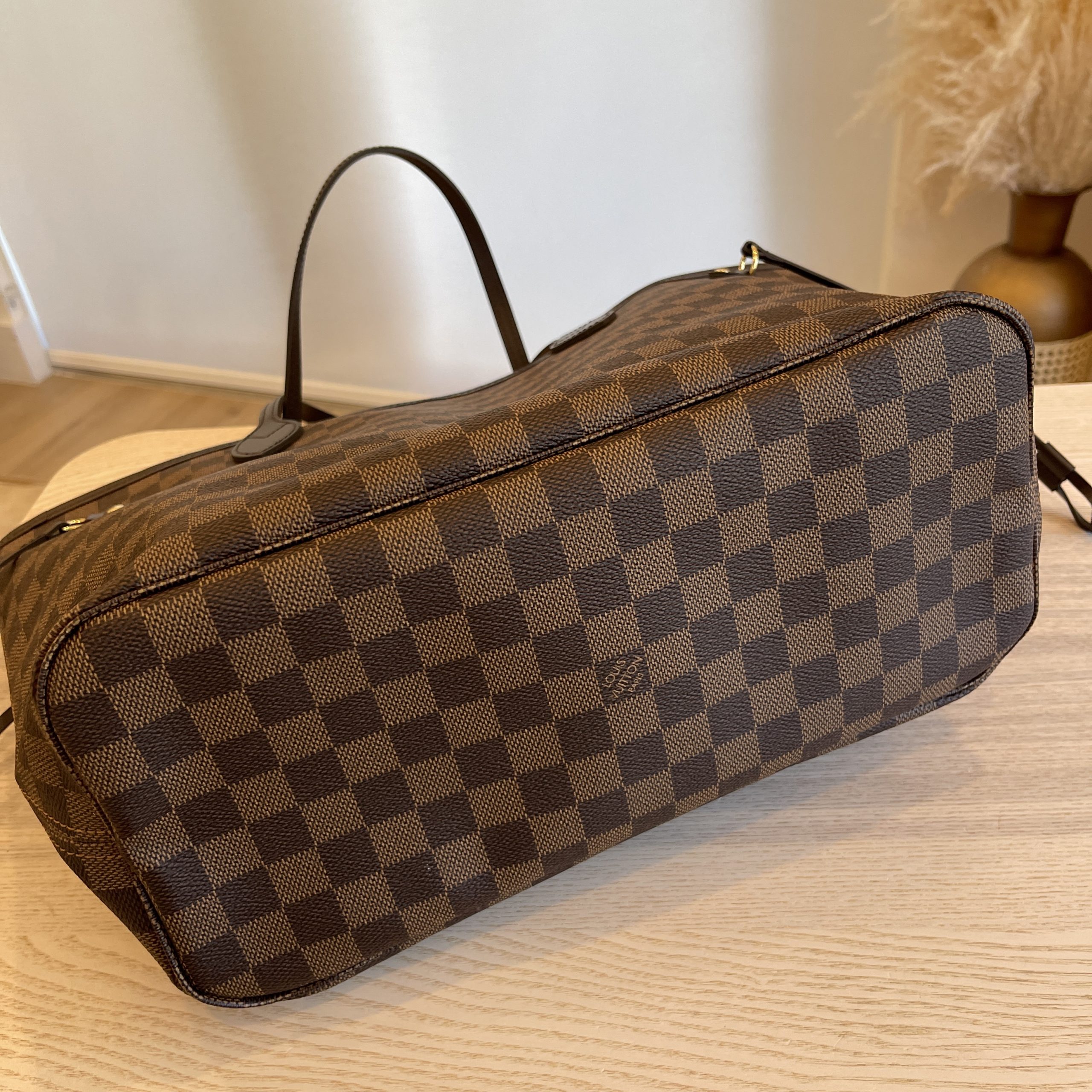 LV Damier Ebene Rose Ballerine Neverfull –