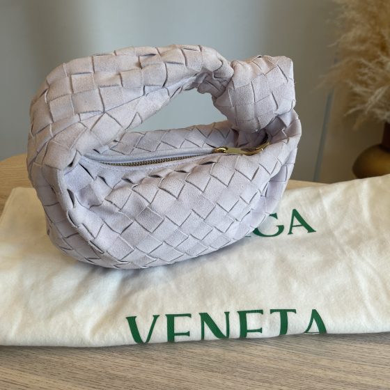 Bottega Veneta Jodie Mini Intrecciato Suede Top-Handle Bag Mirth