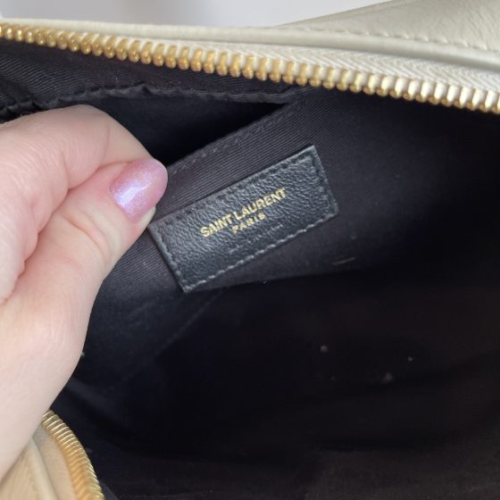 Saint Laurent Calfskin Matelasse Monogram Lou Camera Bag Blanc Vintage