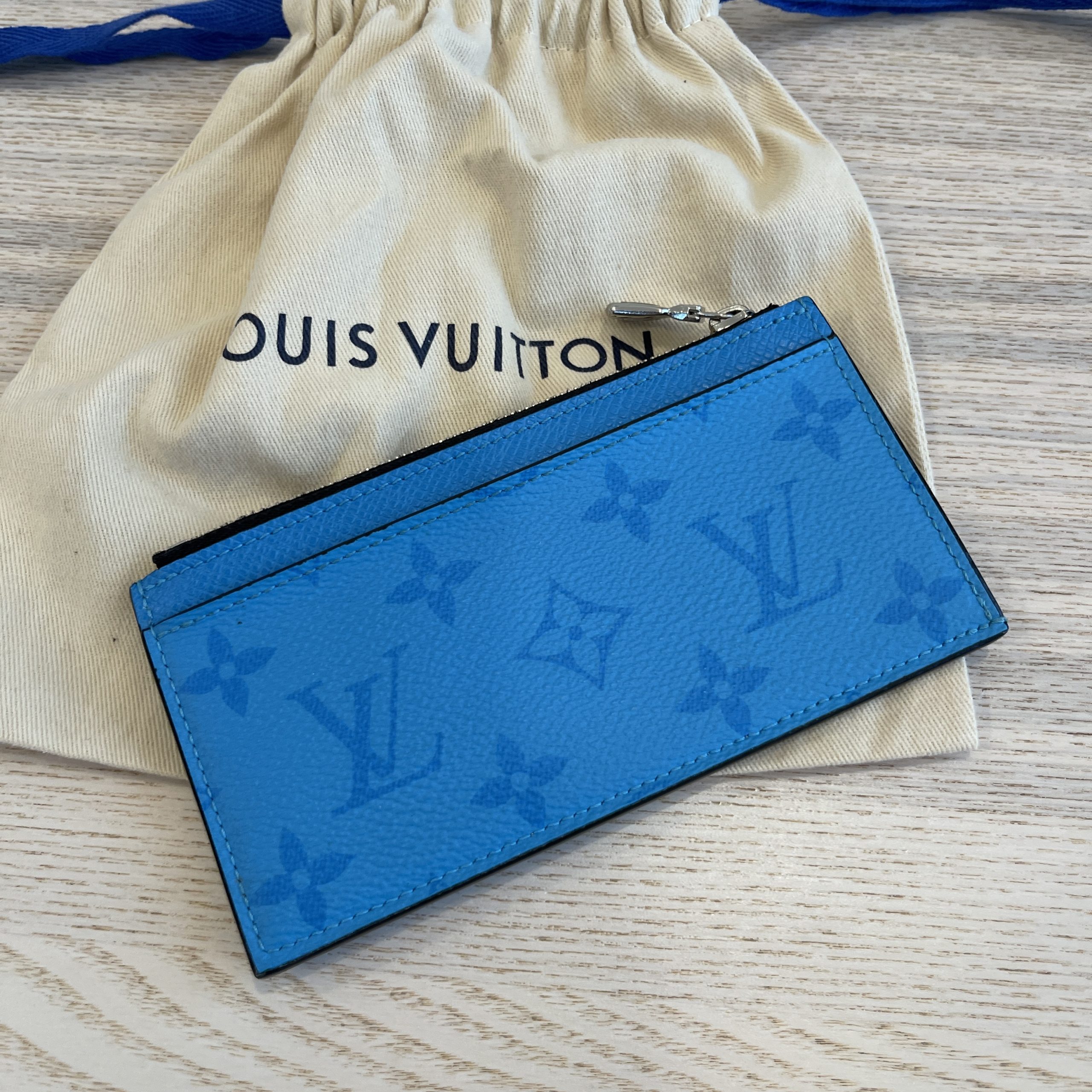 Louis Vuitton Taigarama Coin Card Holder Teal