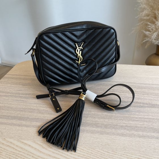 Saint Laurent Calfskin Monogram Lou Camera Bag Black