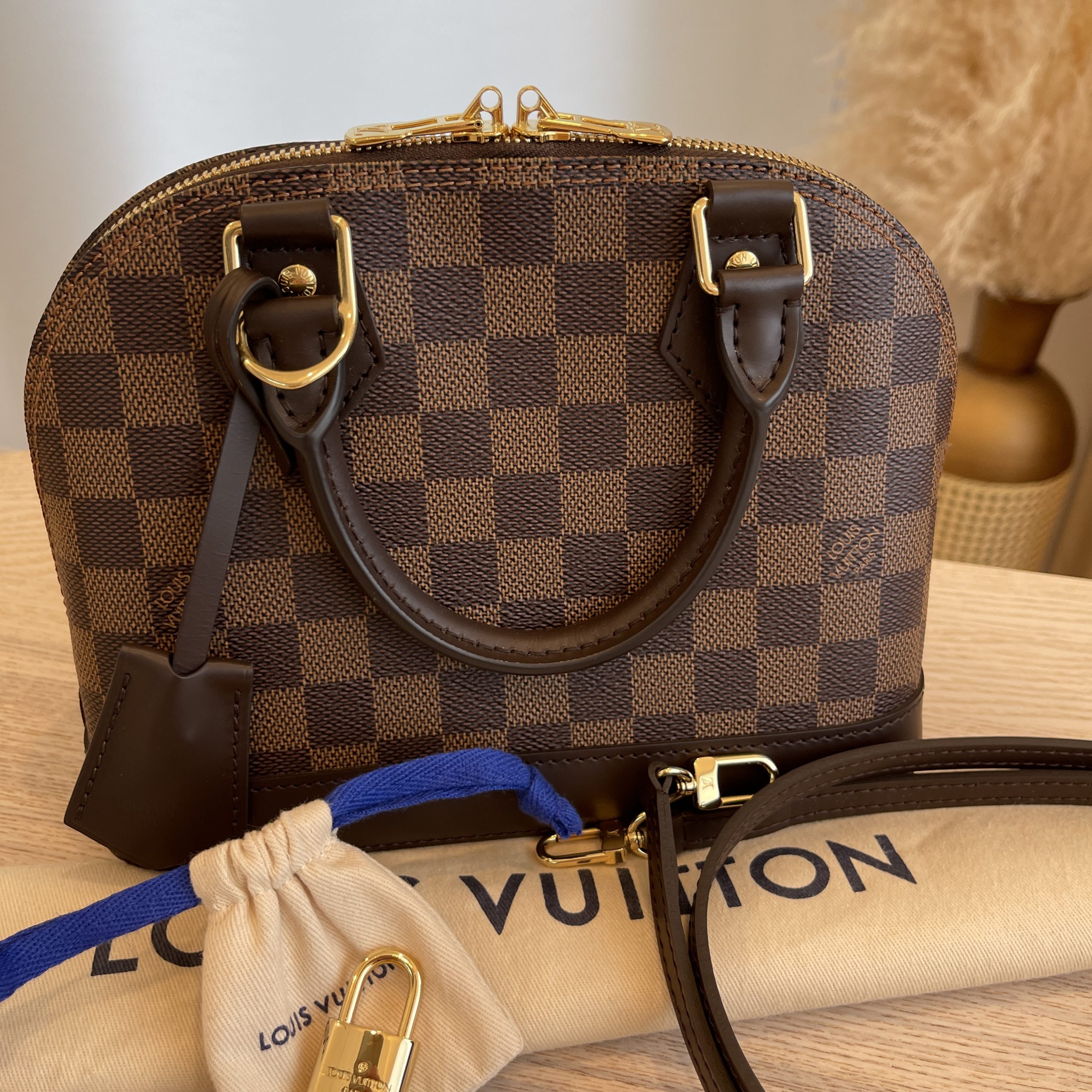 LOUIS VUITTON Damier Ebene Alma BB 49727