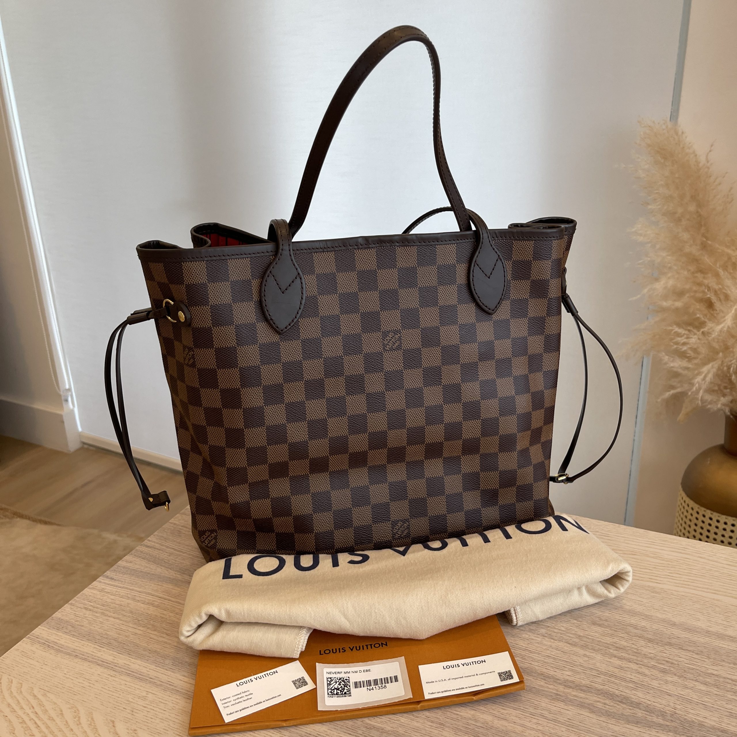 Louis Vuitton Damier Ebene Neverfull MM NM