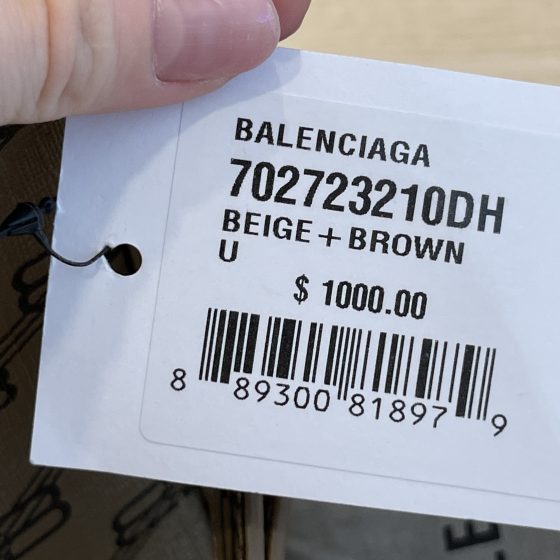 Balenciaga Coated Canvas BB Monogram Medium Camera Bag Beige Brown