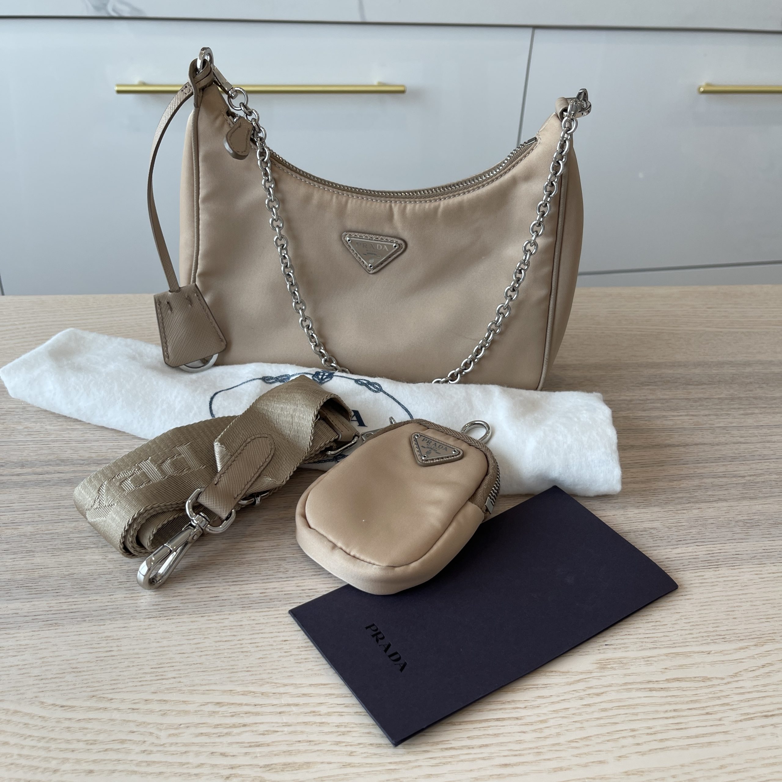 Desert Beige Prada Re-edition 2005 Re-nylon Bag