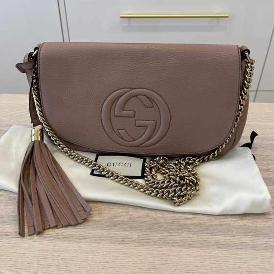 Gucci Disco Soho Neutral Pink Chain Cross Body Handbag