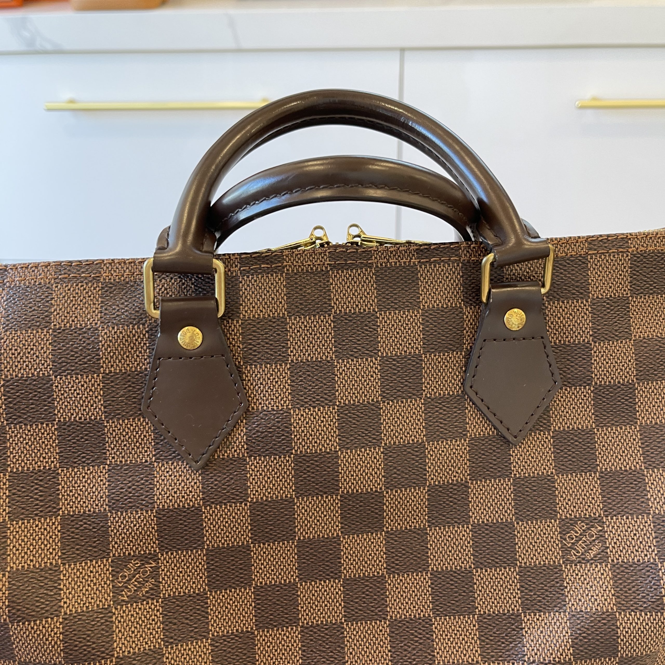 Auth Louis Vuitton Speedy Bandouliere 35 Damier Ebene N41182 No Lock Keys  LD629