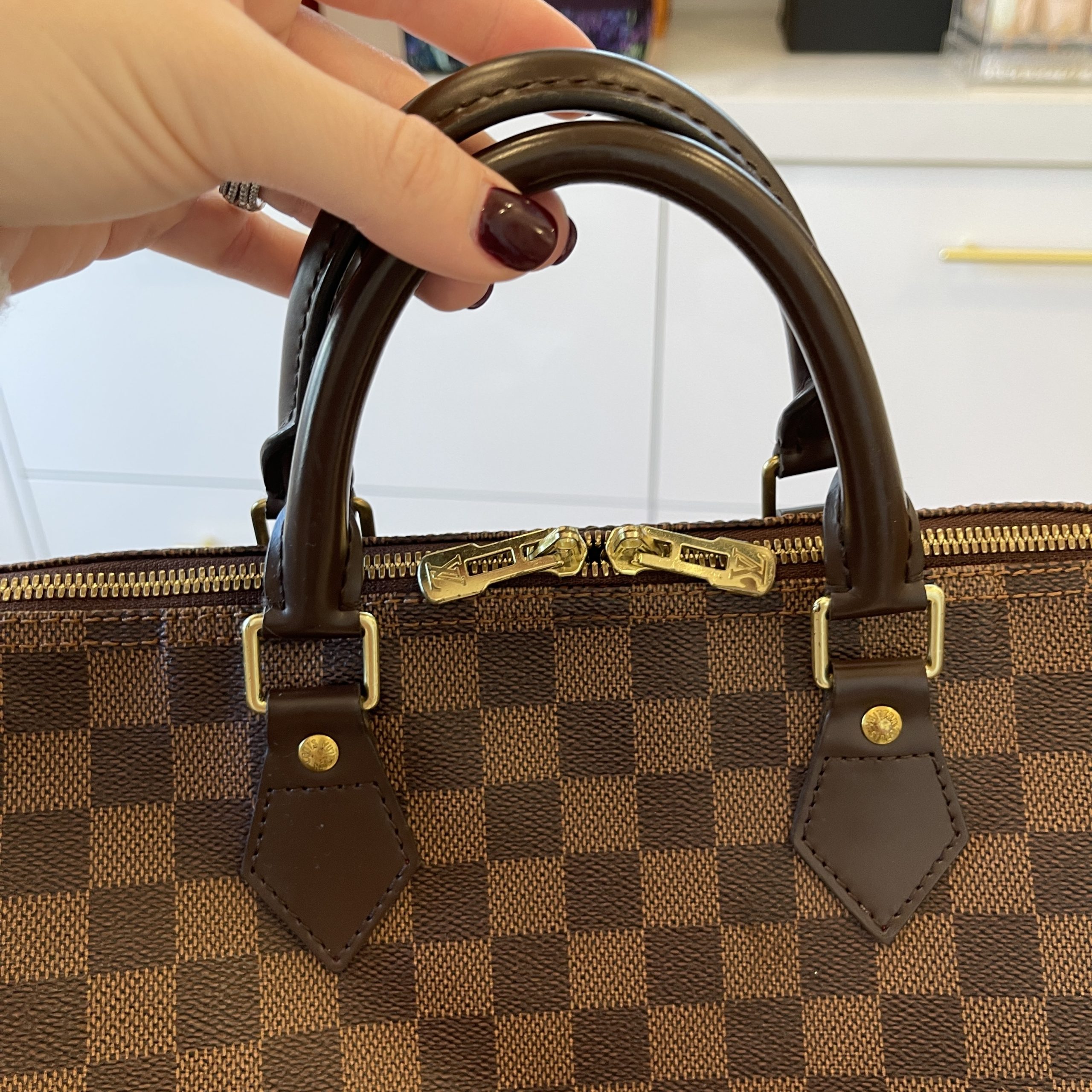 LOUIS VUITTON Damier Ebene Speedy Bandouliere 35 132791