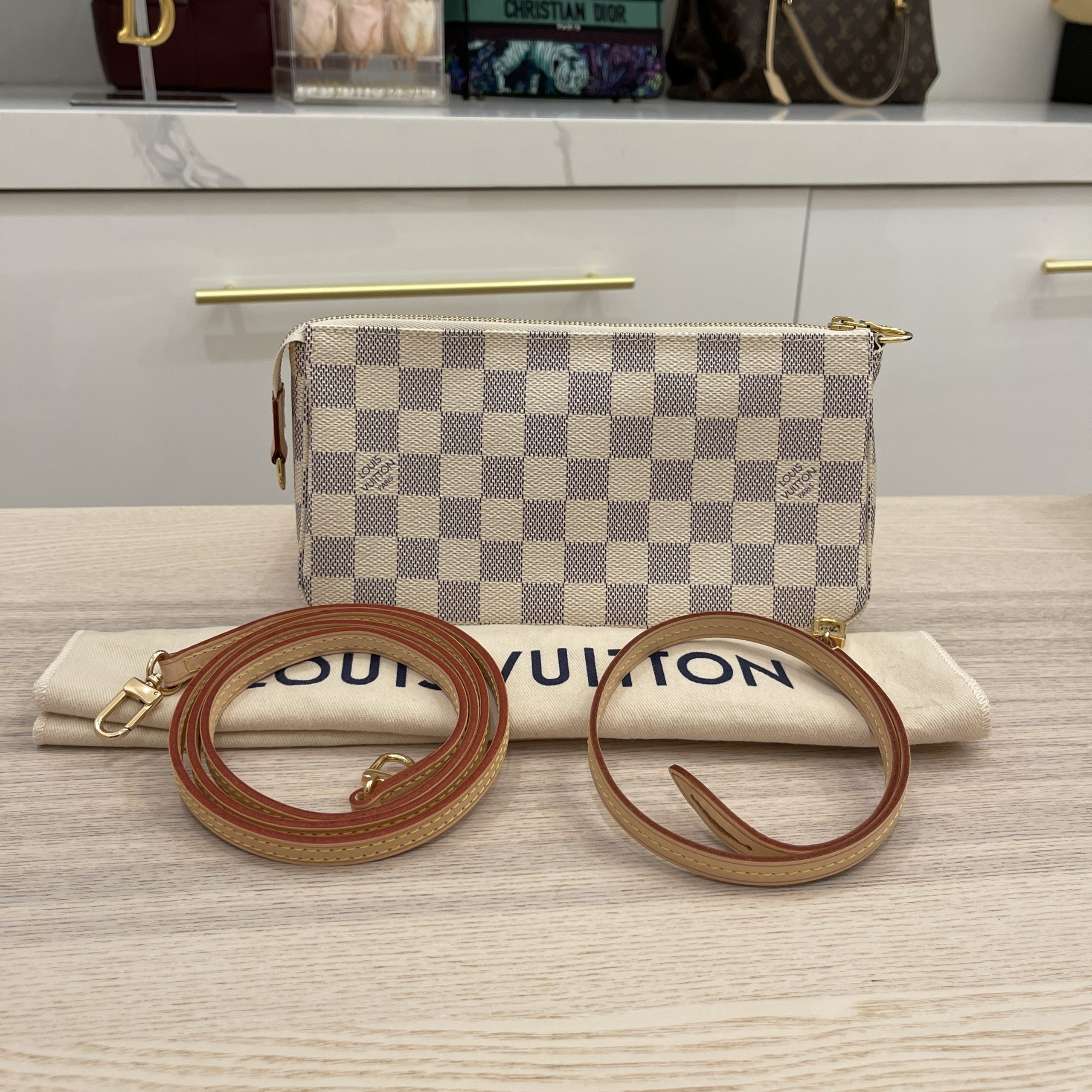 Louis Vuitton Pochette Accessories Damier Azur Bag