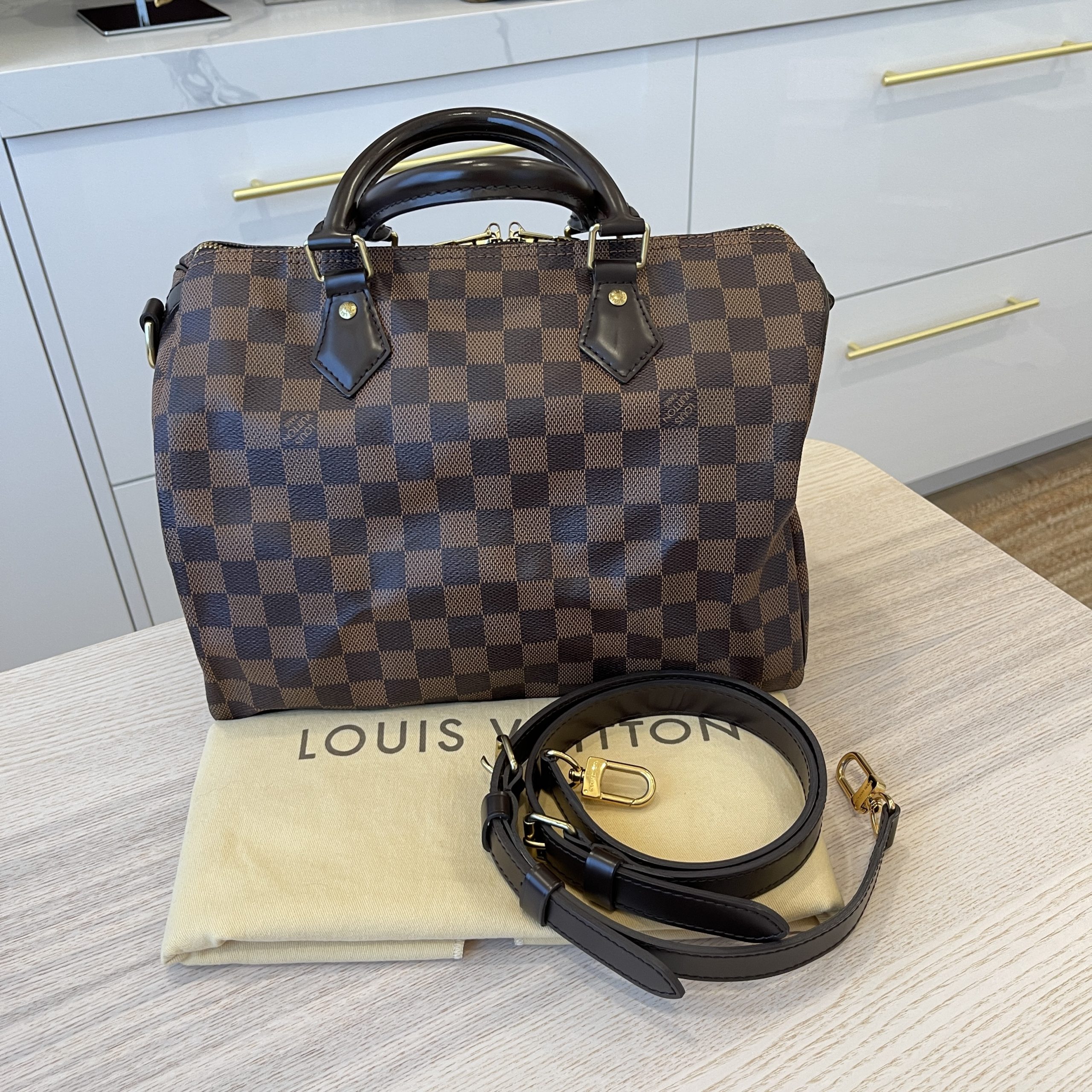 Speedy 30 Bandouliere Damier Ebene