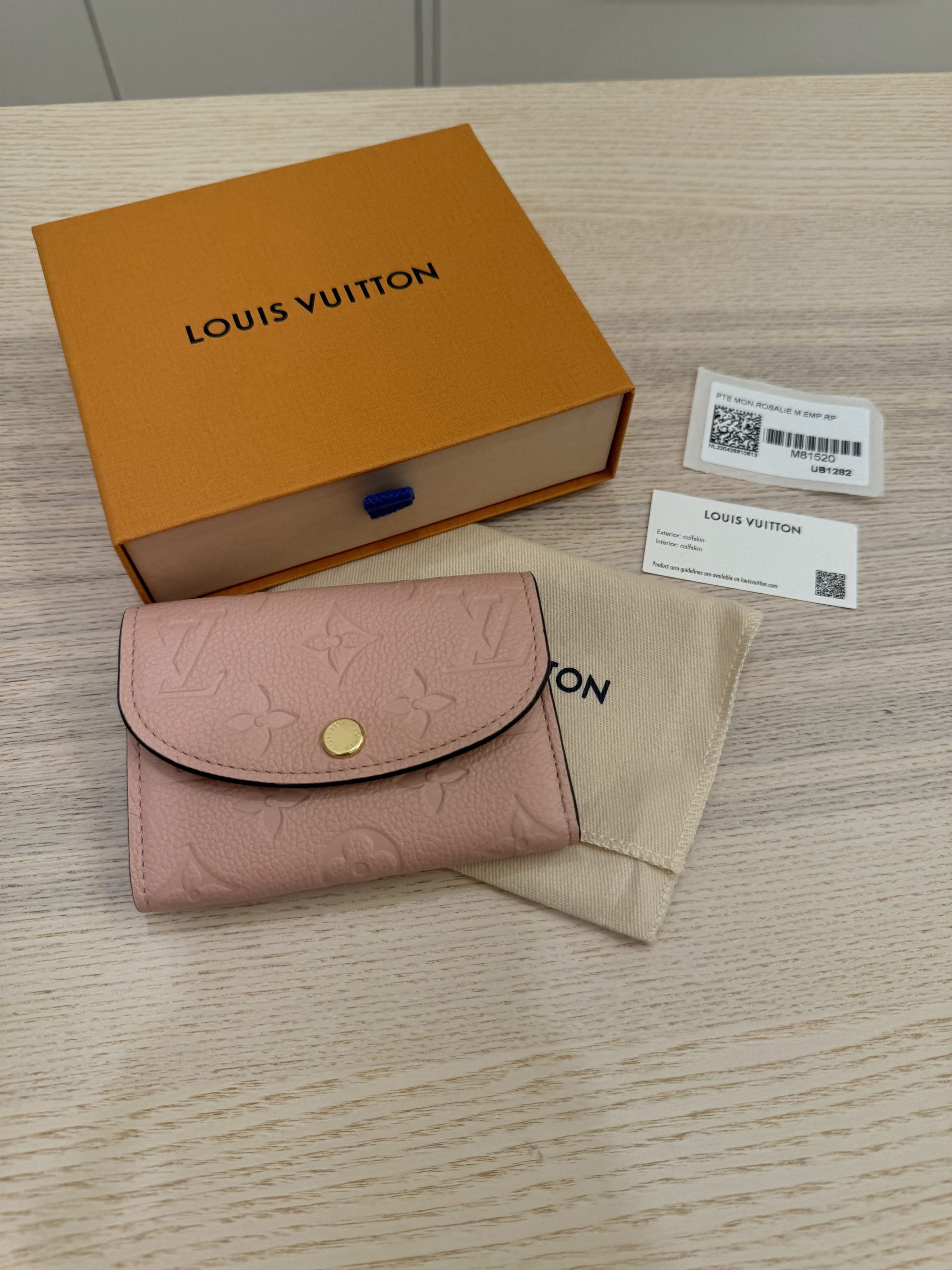 Louis Vuitton Rosalie Coin Purse Rose Poudre Monogram Empreinte