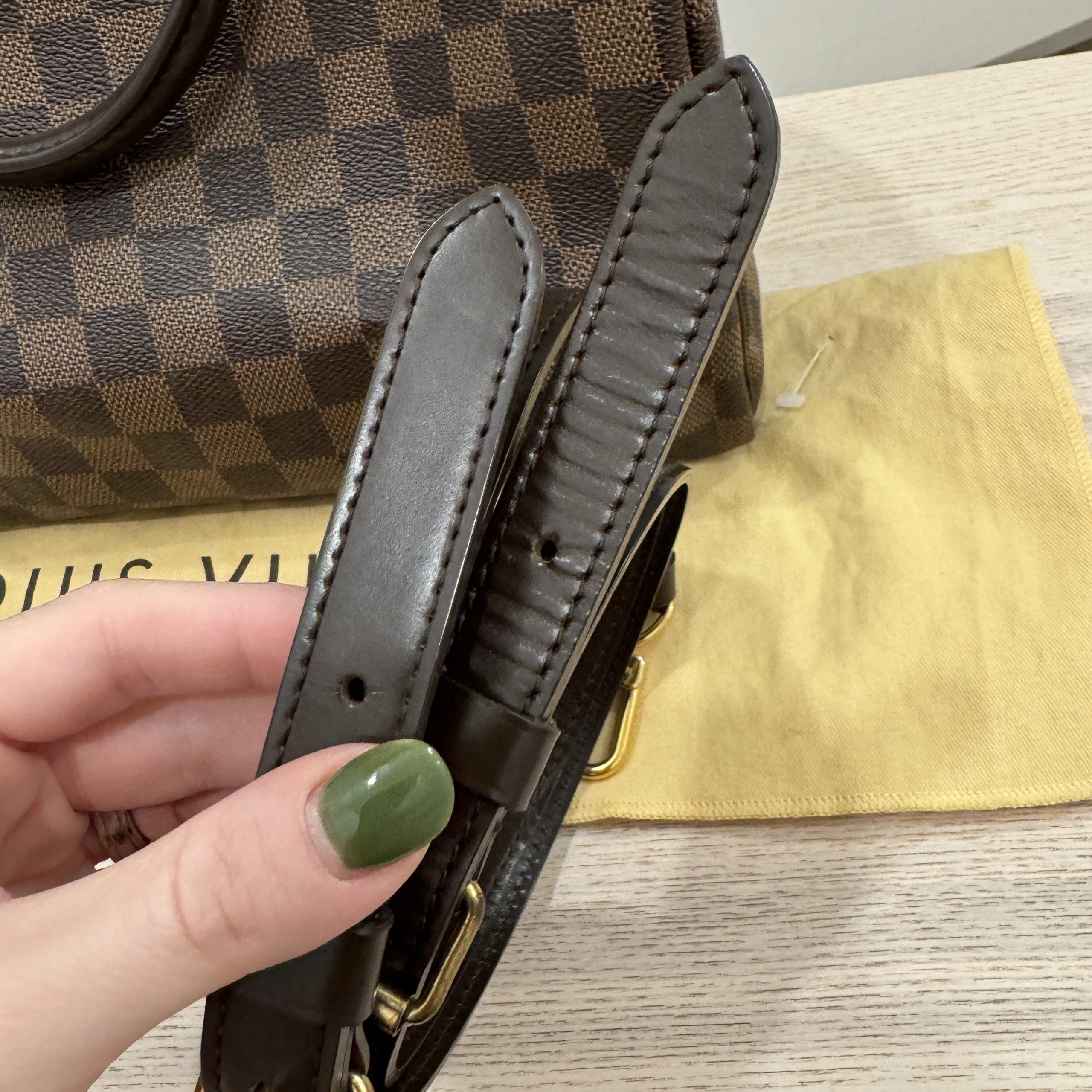 LOUIS VUITTON Adjustable Shoulder Strap 16 MM Ebene Brown Epi