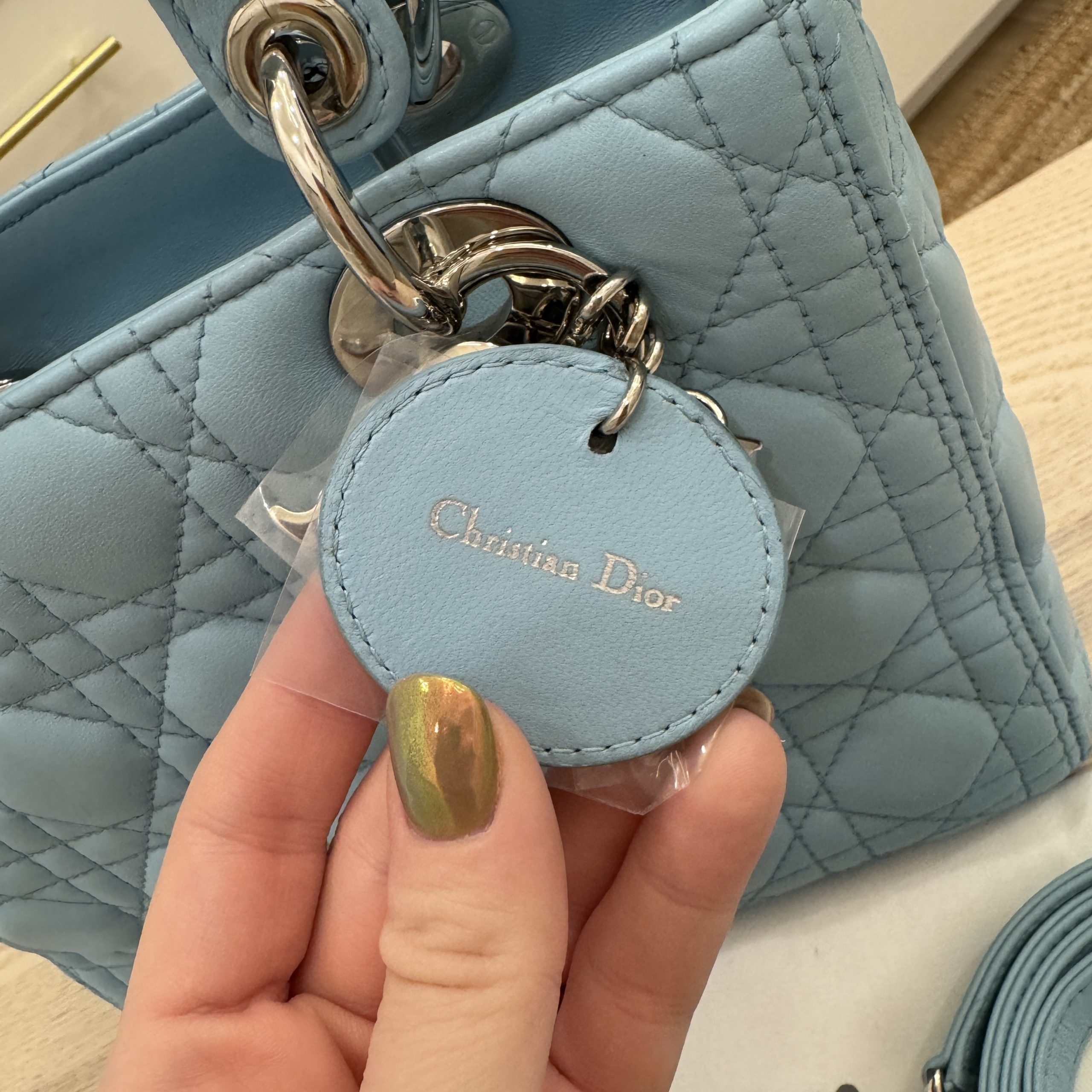 Lady dior sky blue sale