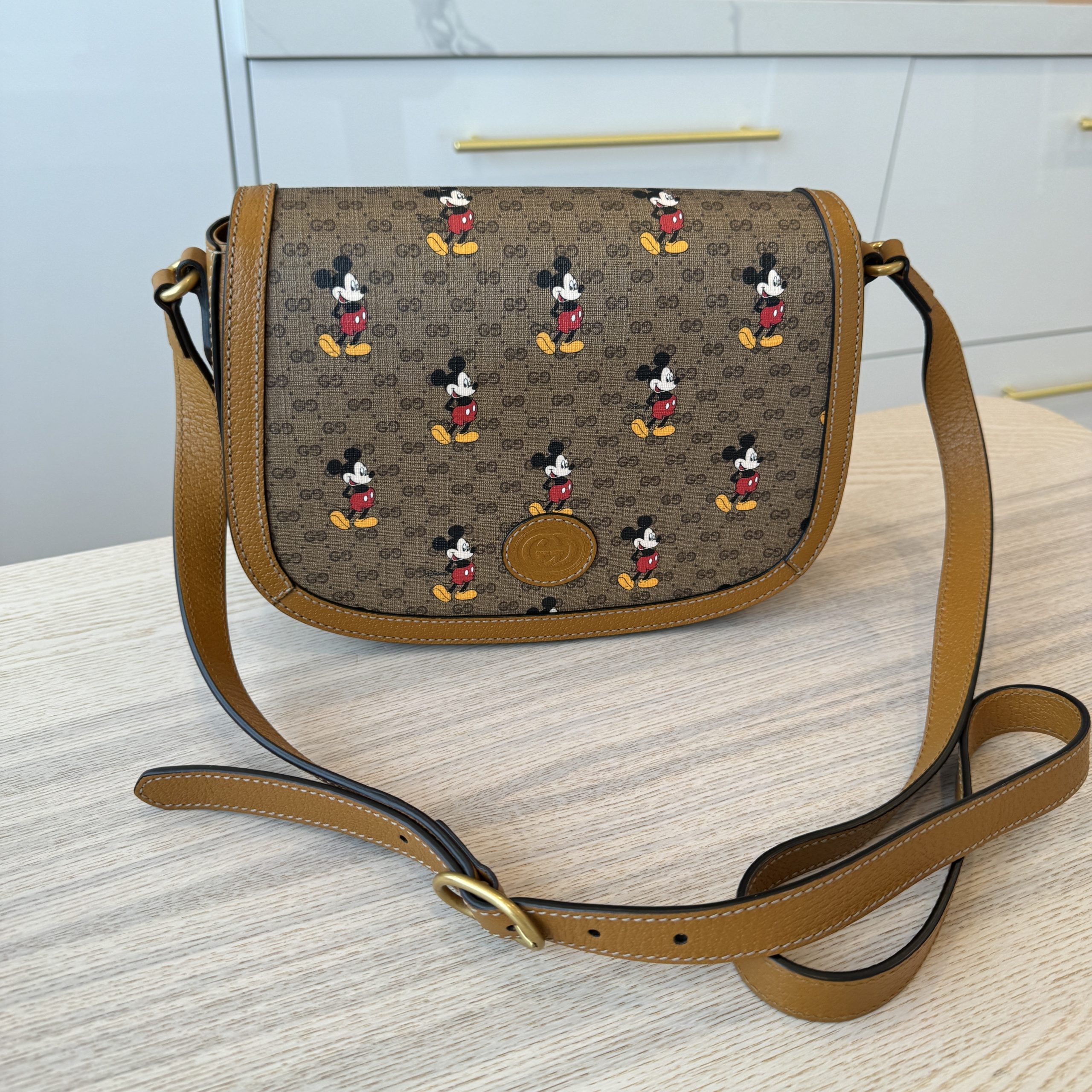 Disney Mini Vintage Gucci Supreme Monogram Mickey Mouse Shoulder Bag (ORZ) 144010003299