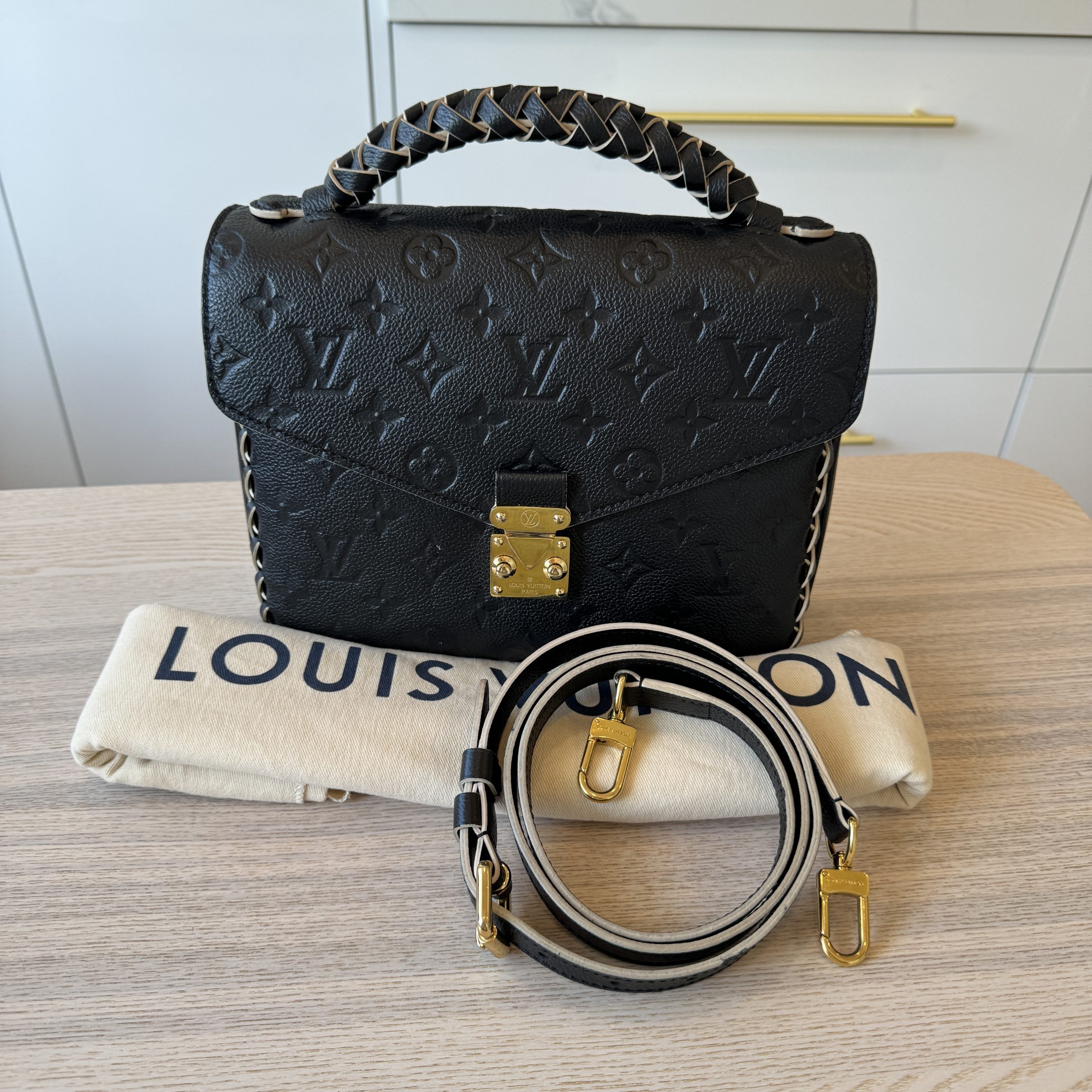 Louis Vuitton Braided Handle Pochette Metis Monogram Empreinte Leather