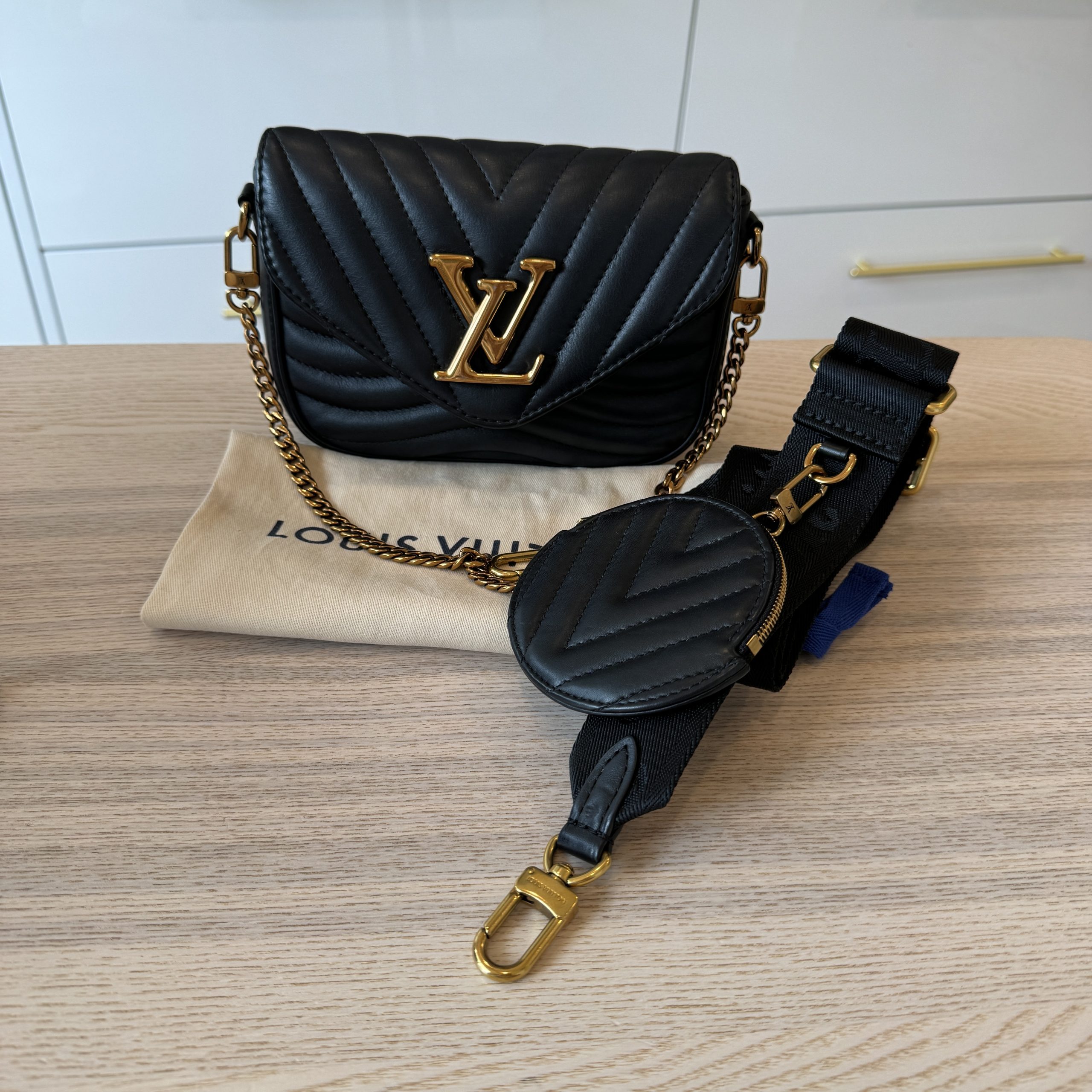 Louis Vuitton Calfskin New Wave Multi Pochette Black