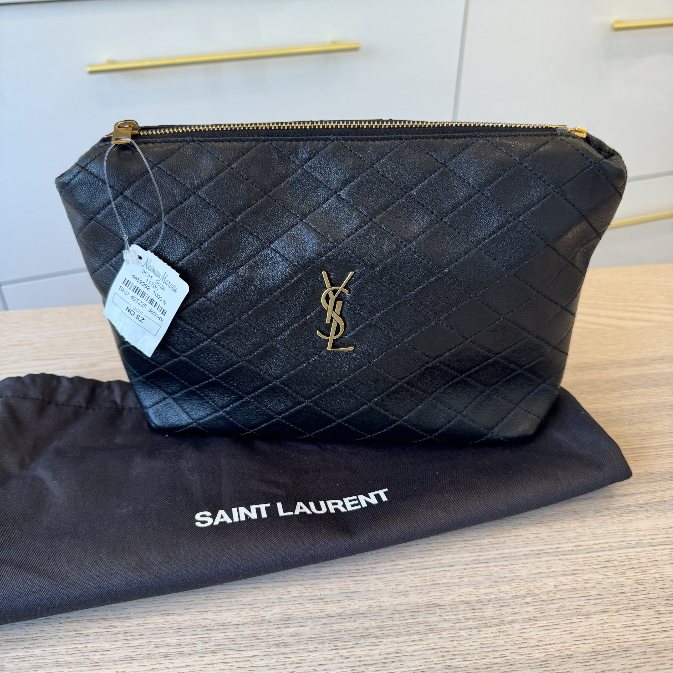 Ysl quilted pouch hotsell