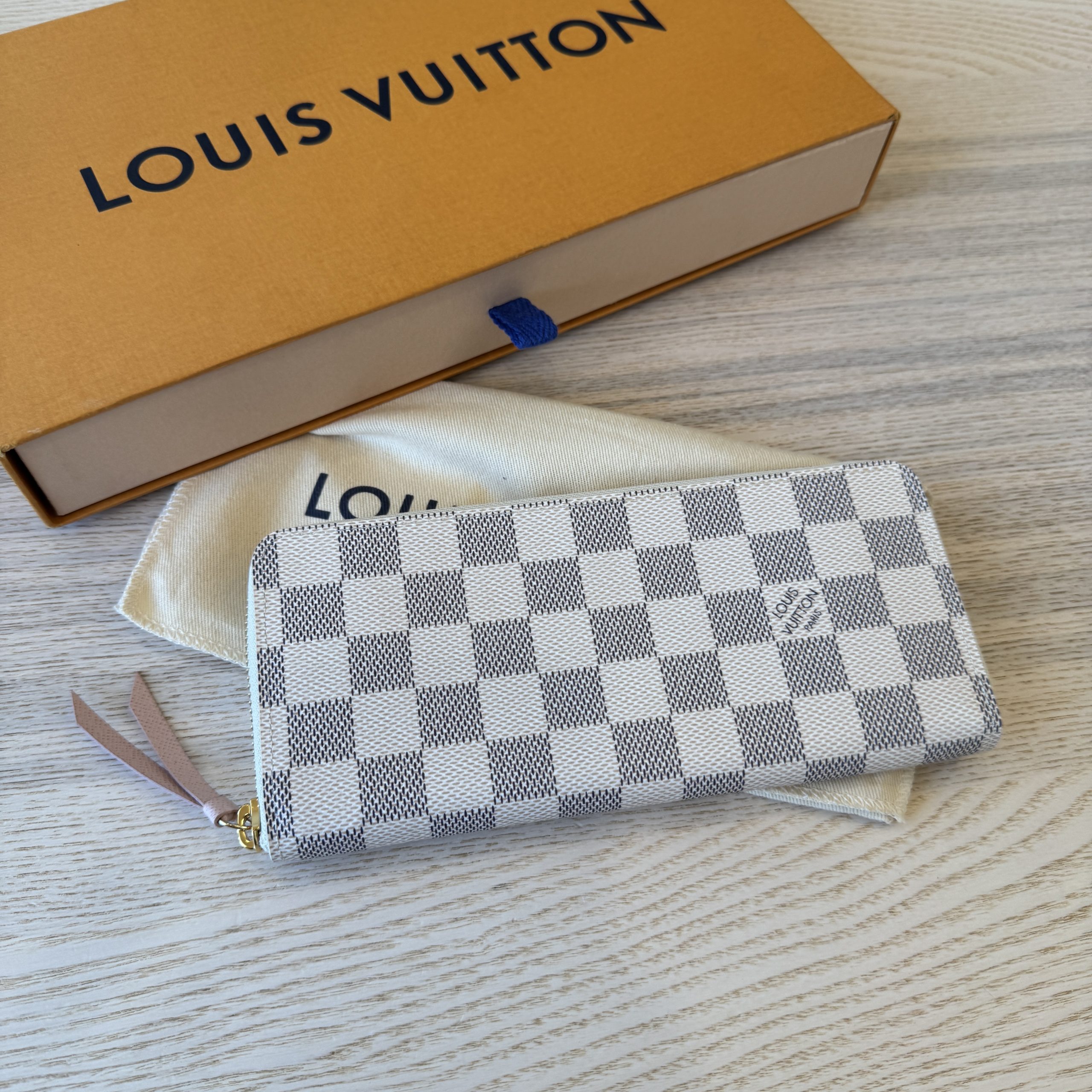Louis vuitton clemence wallet damier azur clearance