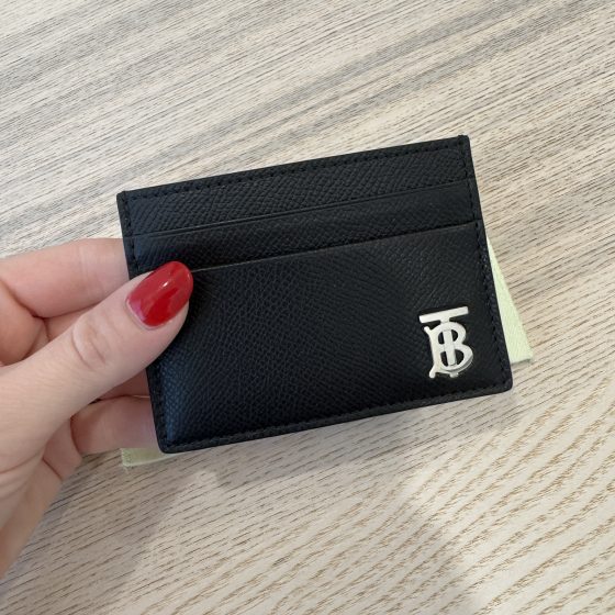 Burberry Leather TB Card Case Black SHW