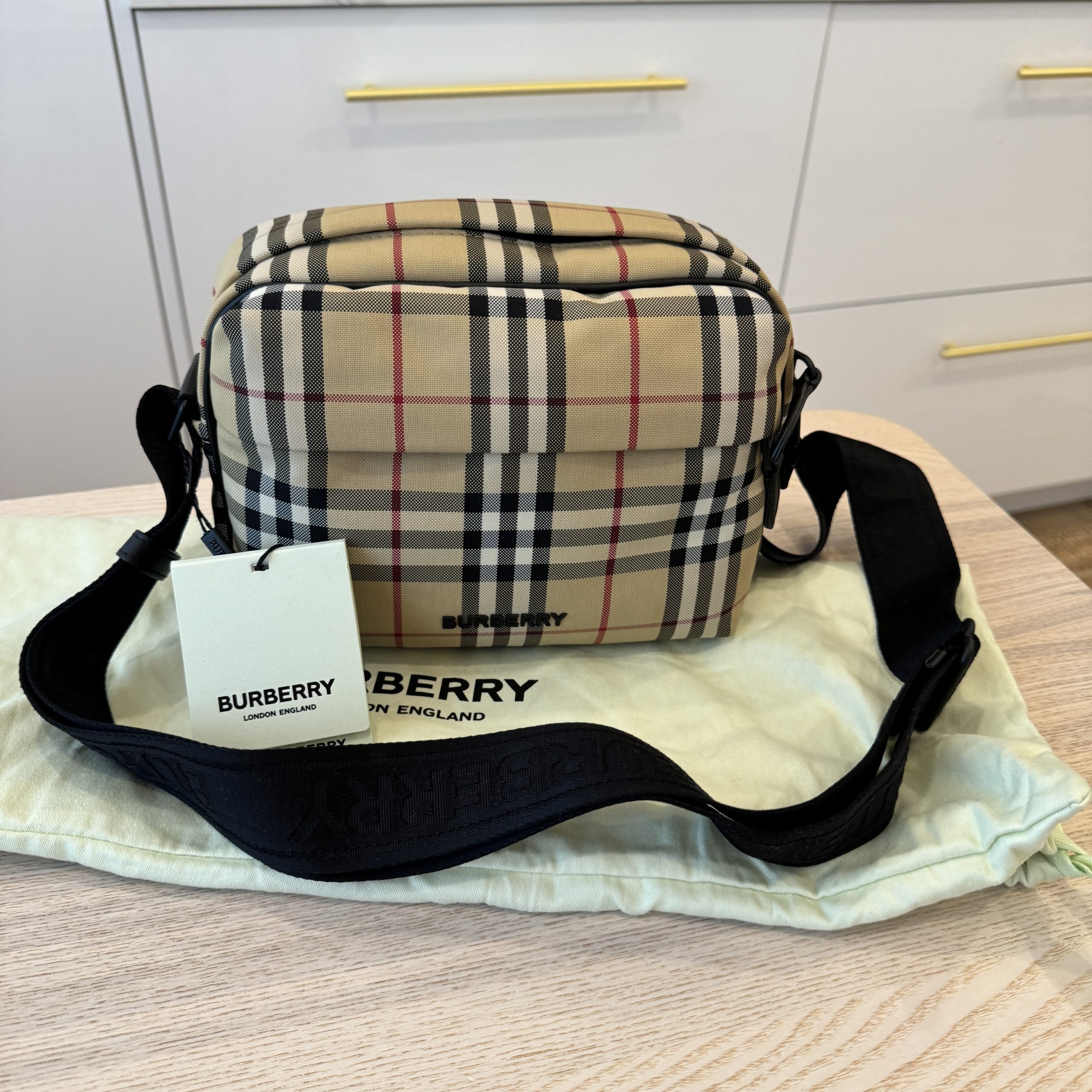 Burberry Stevie Archive Beige Checkered Belt Bag New | eBay