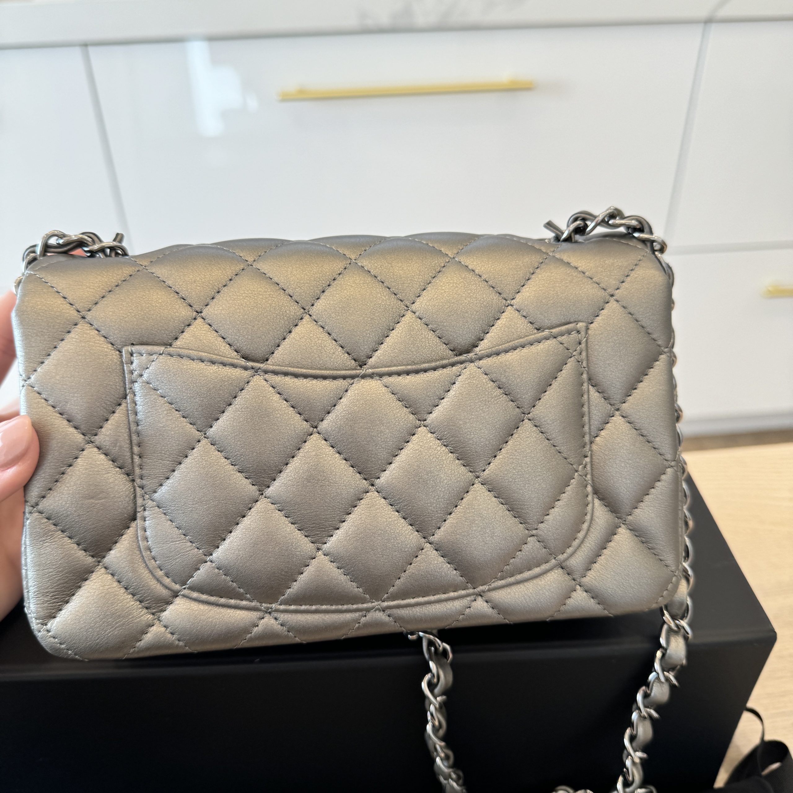 Chanel mini flap silver hardware cheap