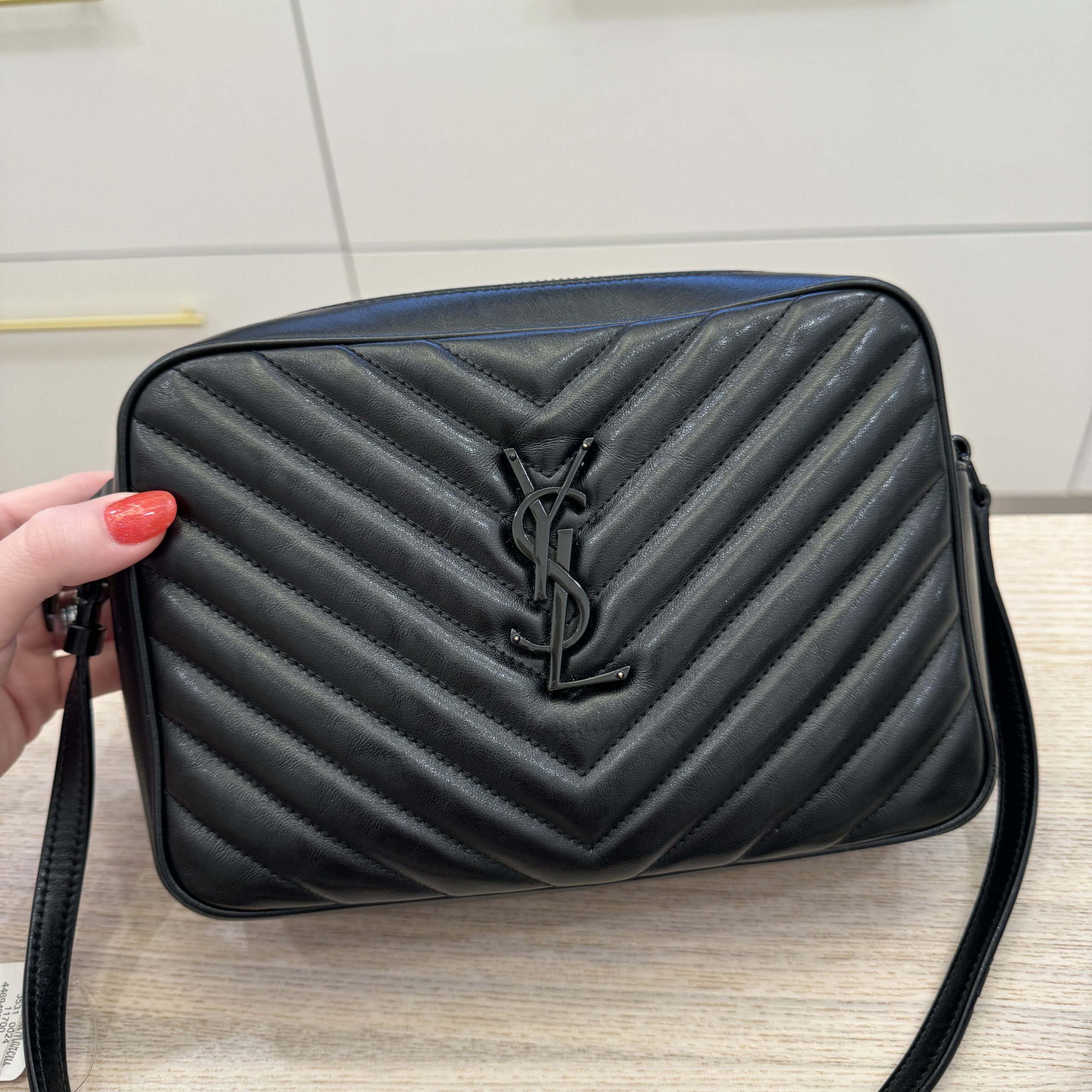 Saint Laurent Calfskin Monogram Lou Camera Bag Black Black