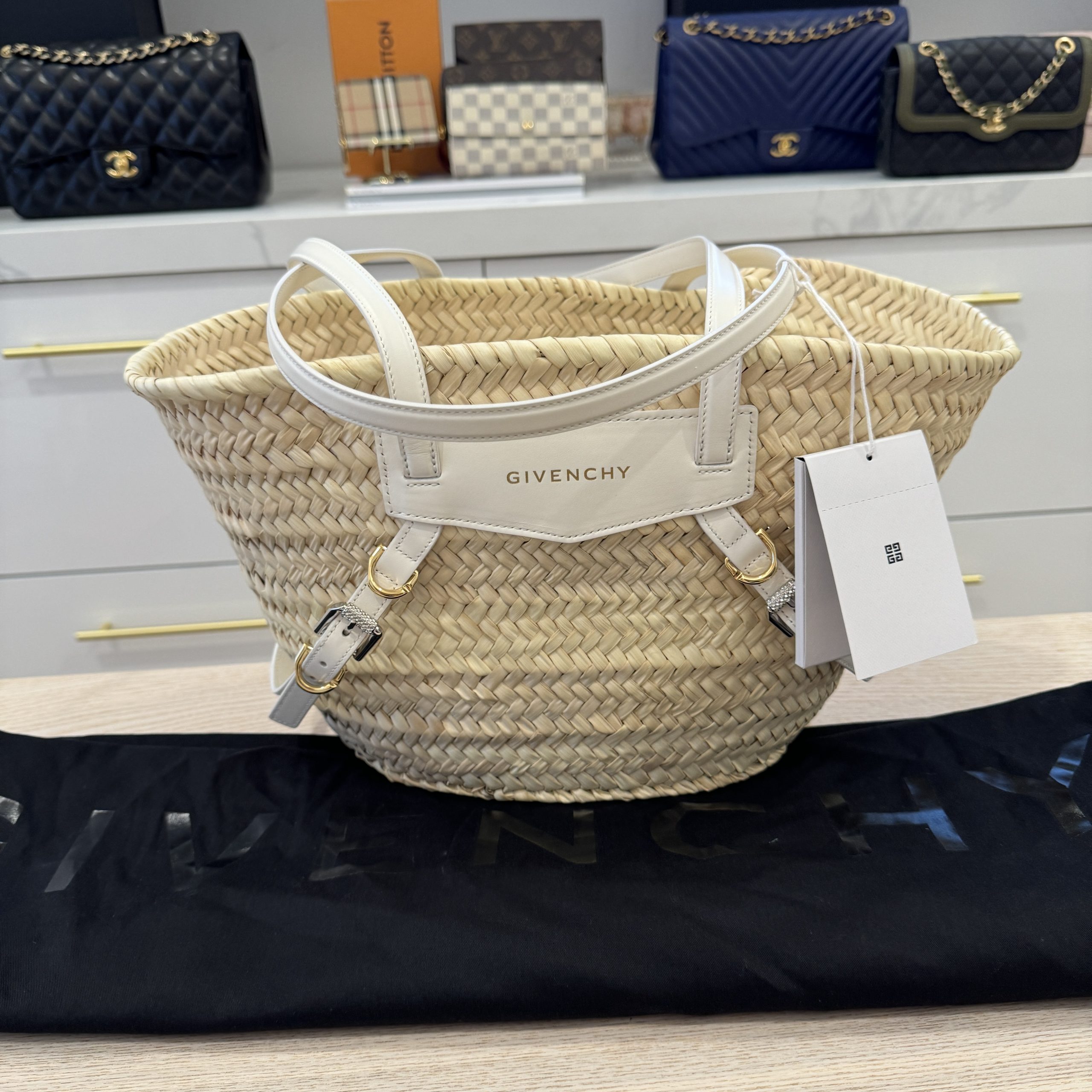 Givenchy Plage Small Voyou Basket Bag in Raffia White