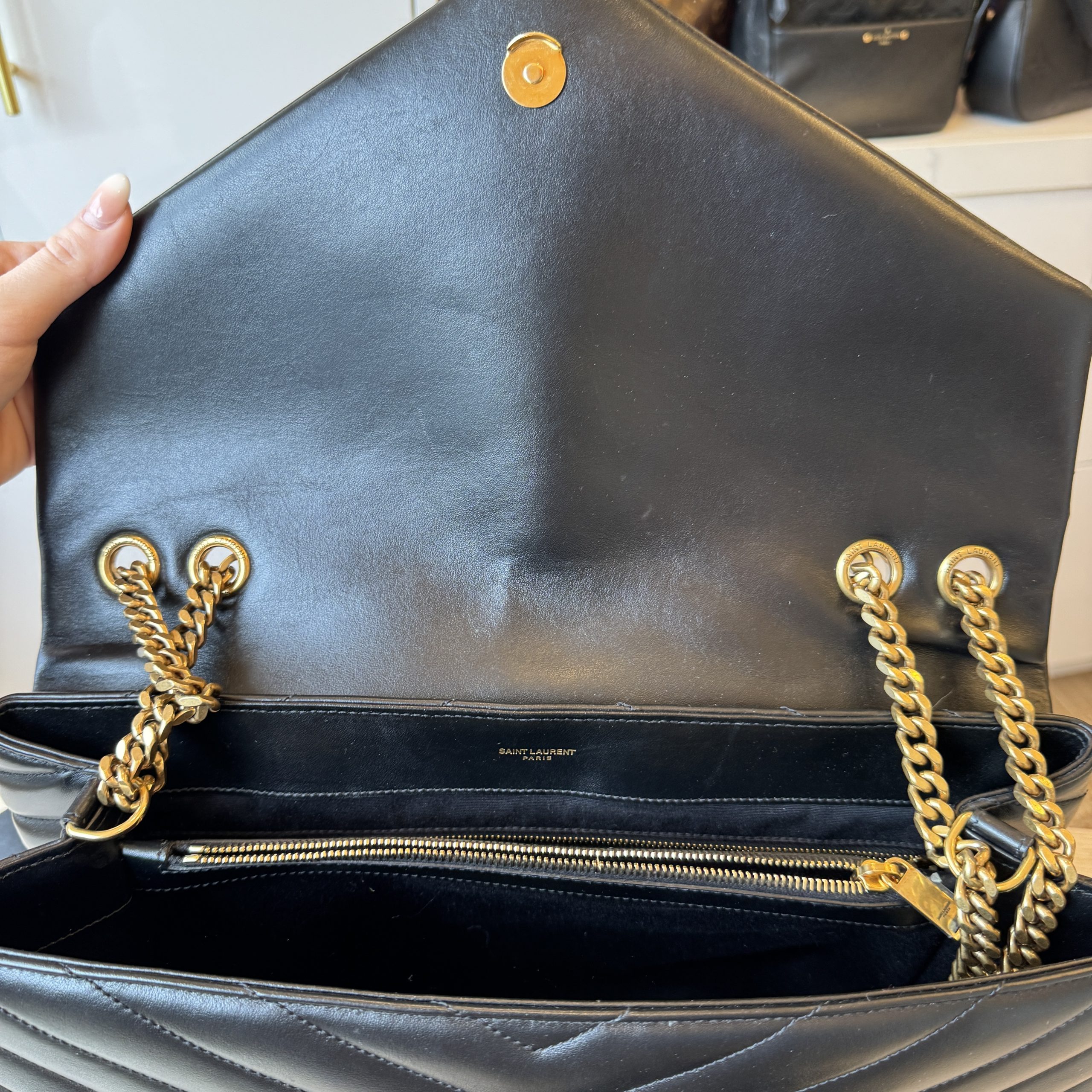 Saint Laurent Loulou Large YSL Shoulder Bag in Quilted Leather