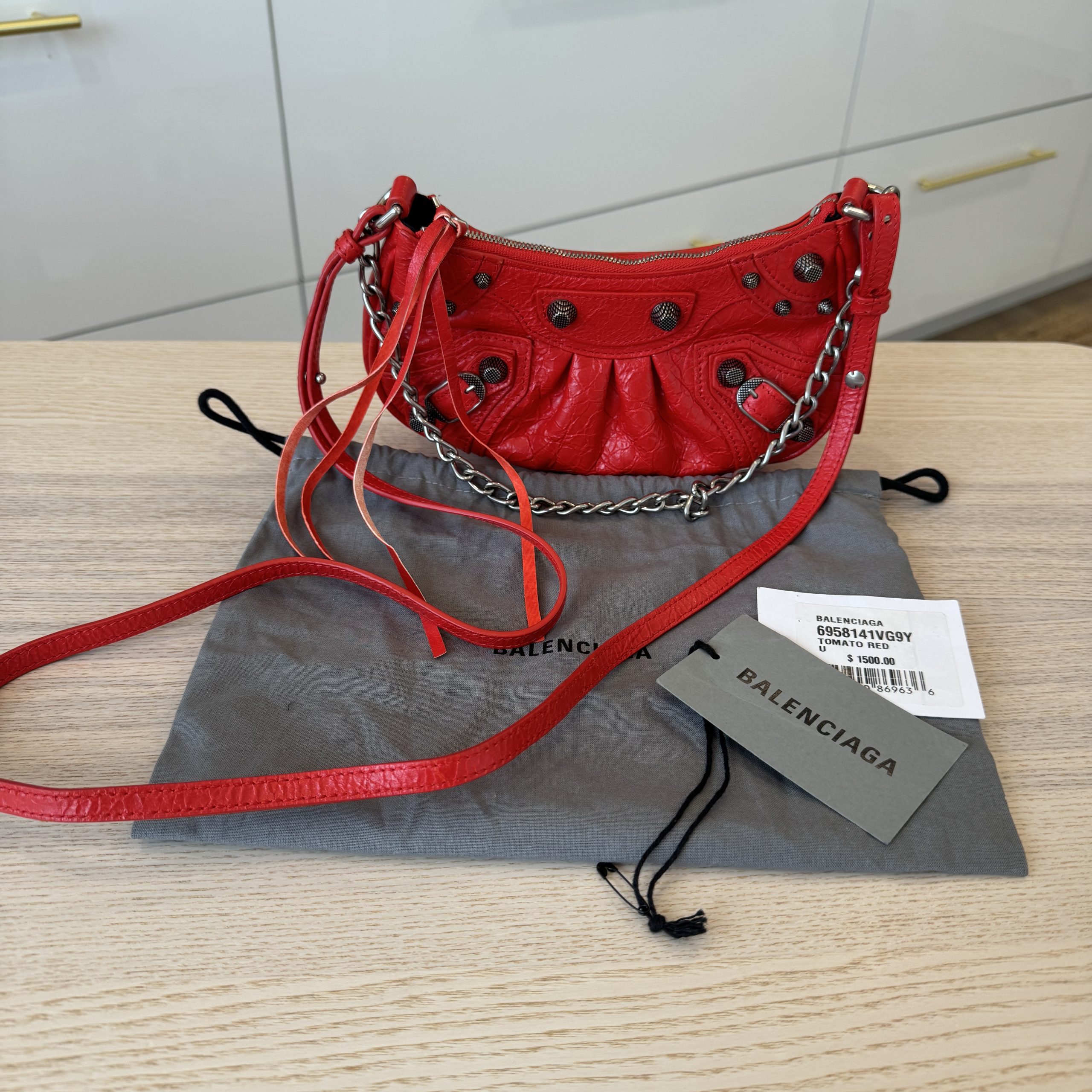 Red balenciaga purse sales