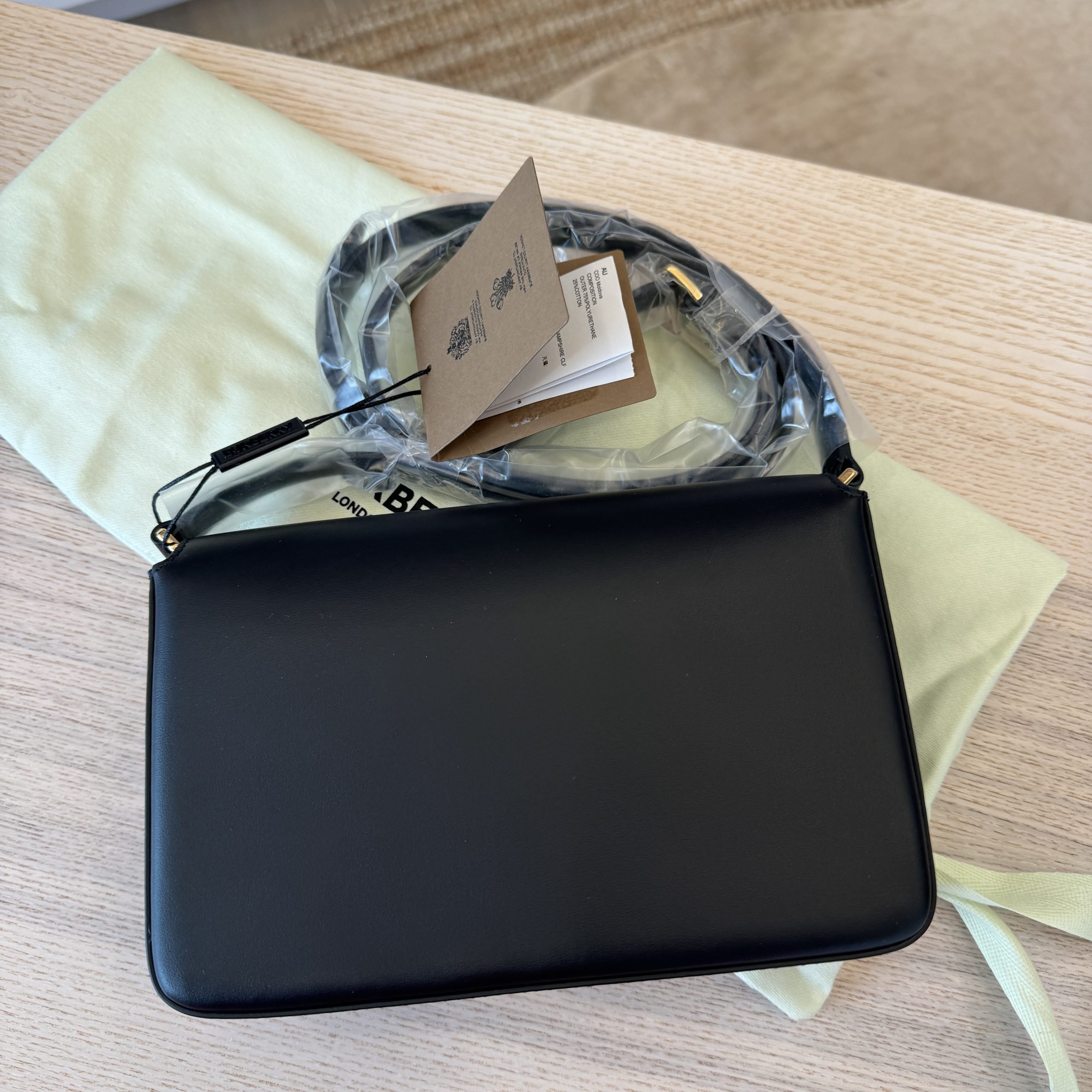 Burberry Hampshire Archive Check Crossbody Bag Black