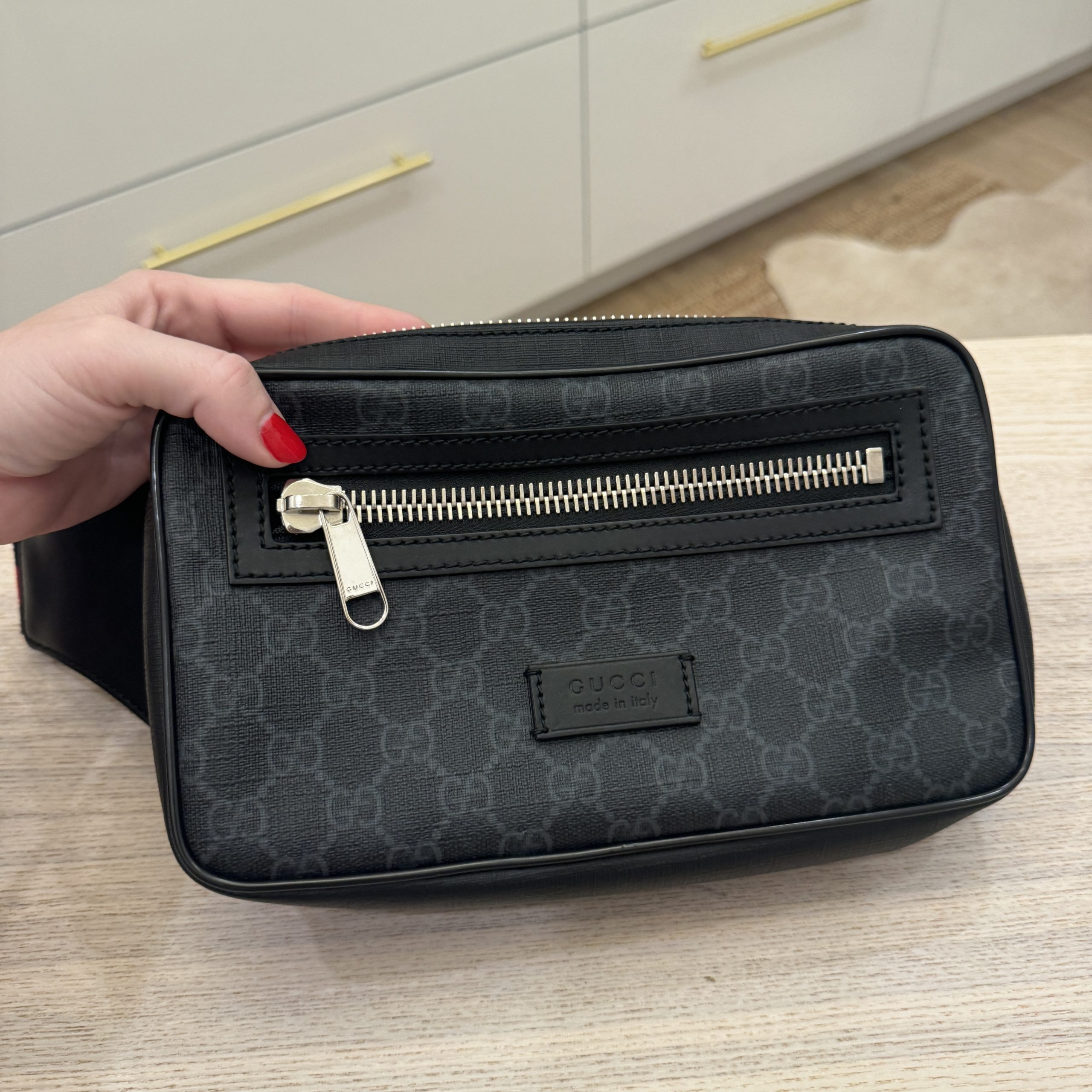 Gucci GG Black Belt Bag Supreme Canvas
